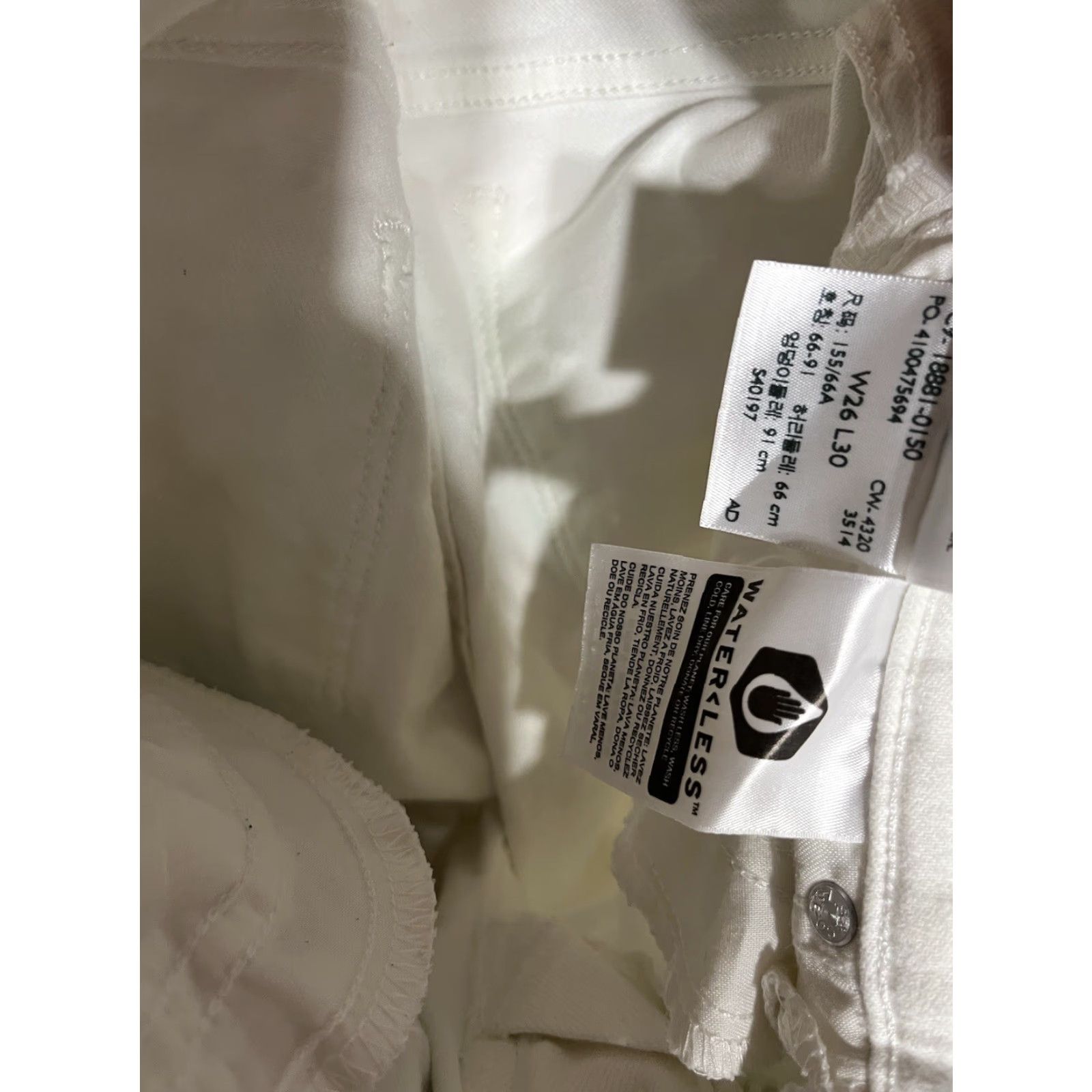 Levi's Levi's 711 Skinny Womens Jeans White 26x30 Size 26" / US 2 / IT 38 - 6 Thumbnail