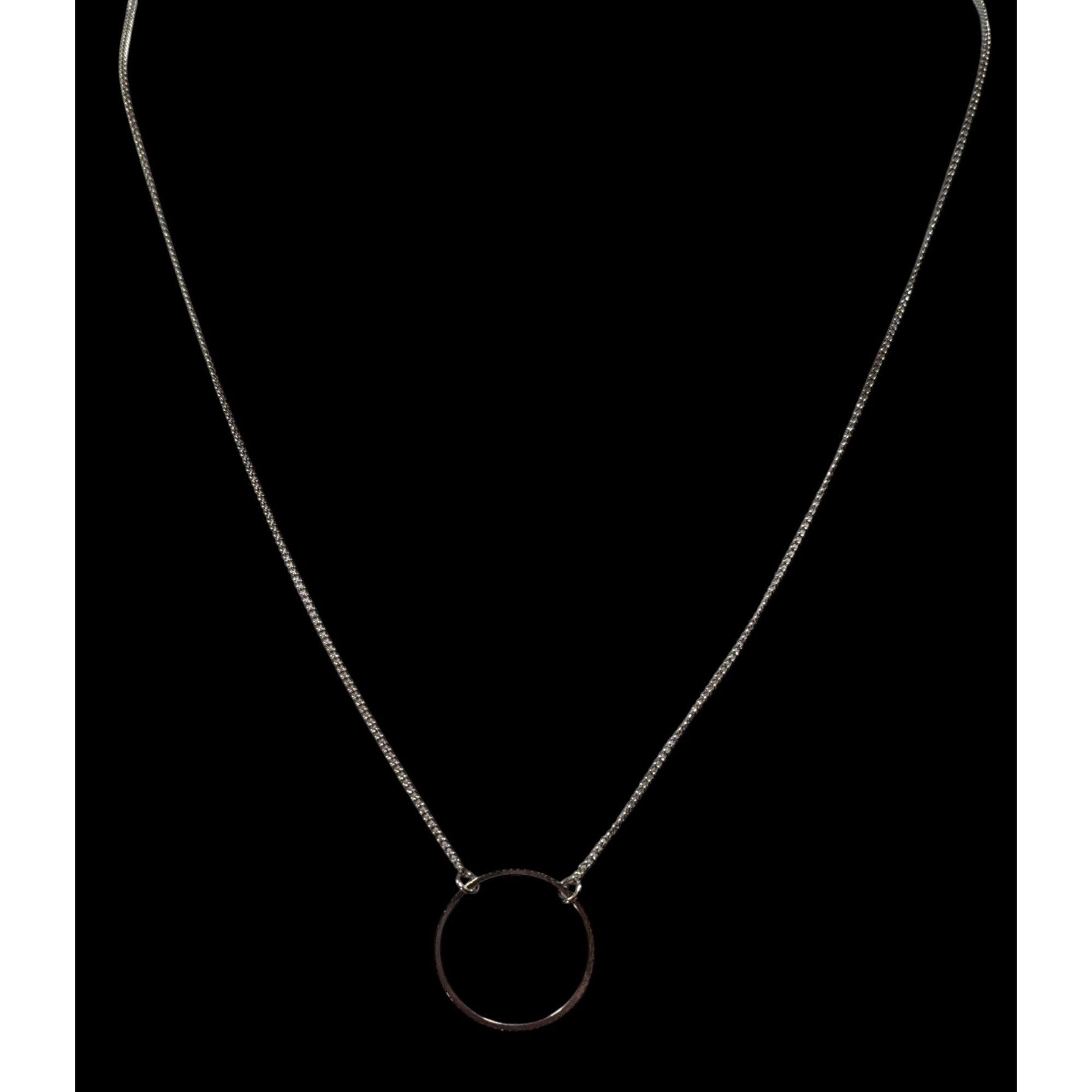Other Minimalist Open Circle Silver Tone Pendant Necklace Size ONE SIZE - 4 Thumbnail