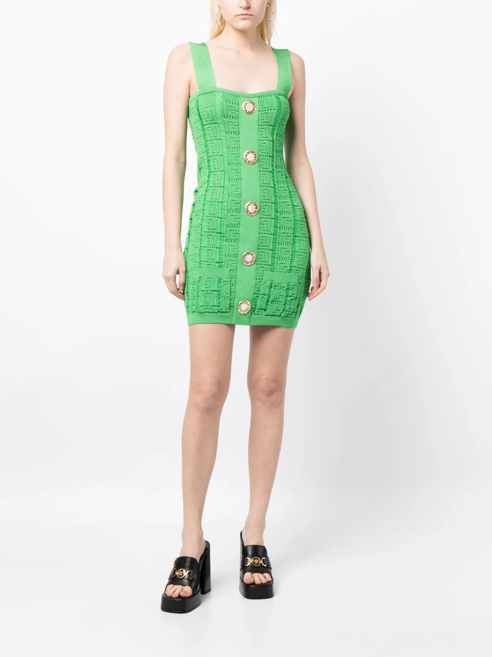 Balmain o1y0525 Mini Dress in Green Size M / US 6-8 / IT 42-44 - 5 Thumbnail