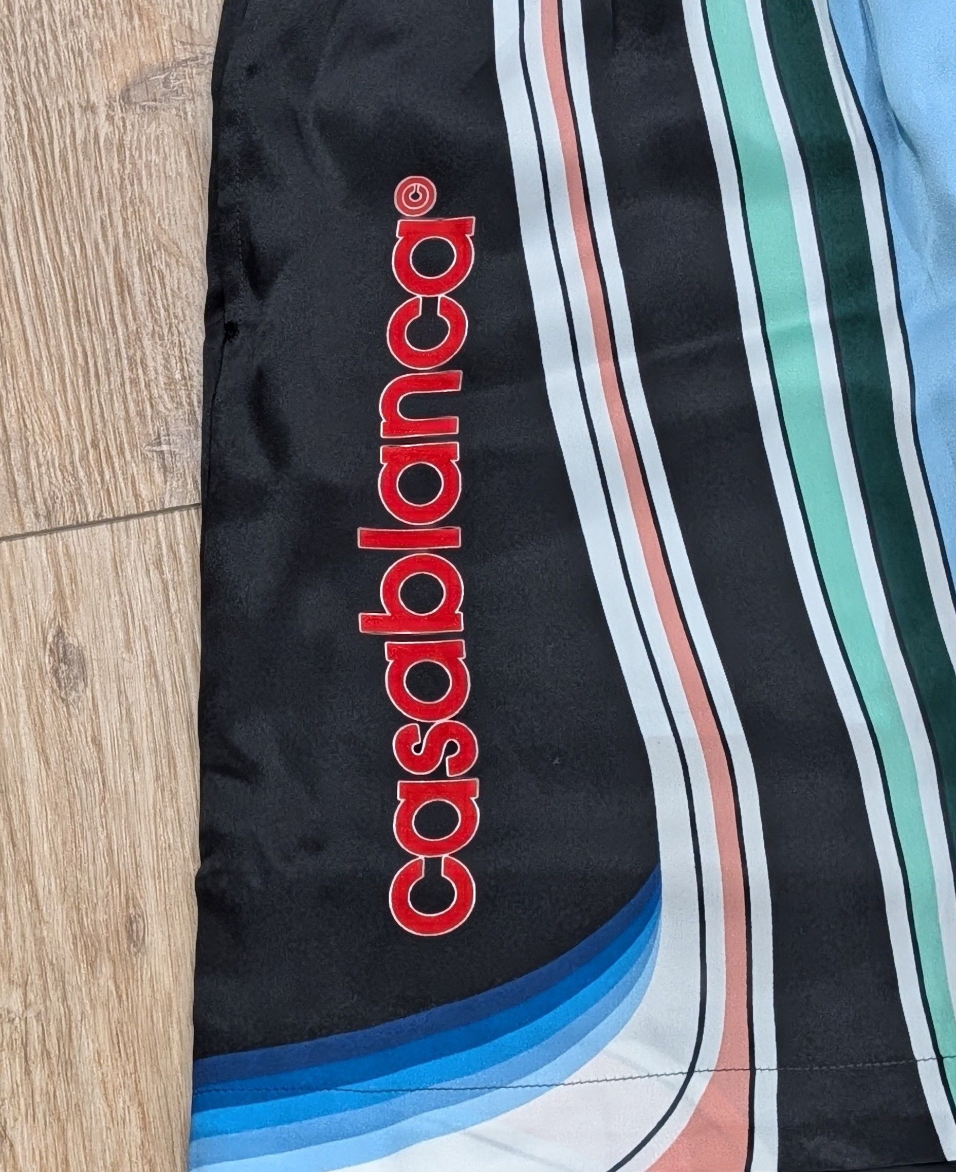 Casablanca Casablanca Multi-Stripe Silk Shorts Graphic Mountain Medium Size US 32 / EU 48 - 2 Thumbnail