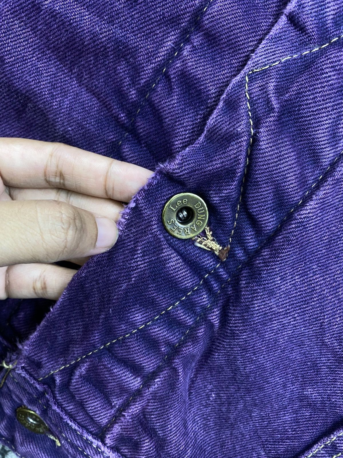 Vintage 80s LEE Dungarees Multipocket Purple Denim Jacket