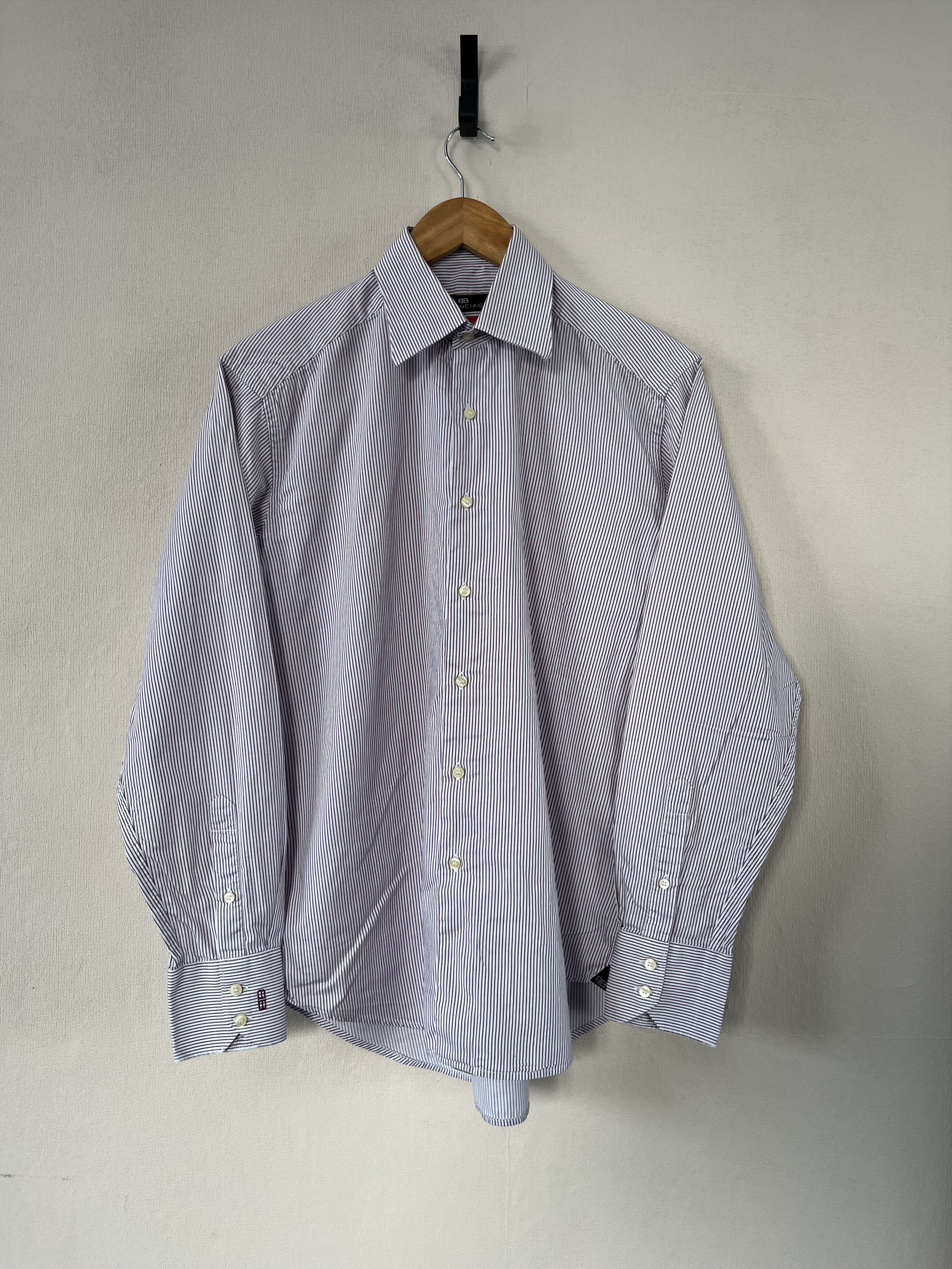 Balenciaga Balenciaga Cotton Shirt Button Up Size 15/38 Striped Size US S / EU 44-46 / 1 - 1 Thumbnail