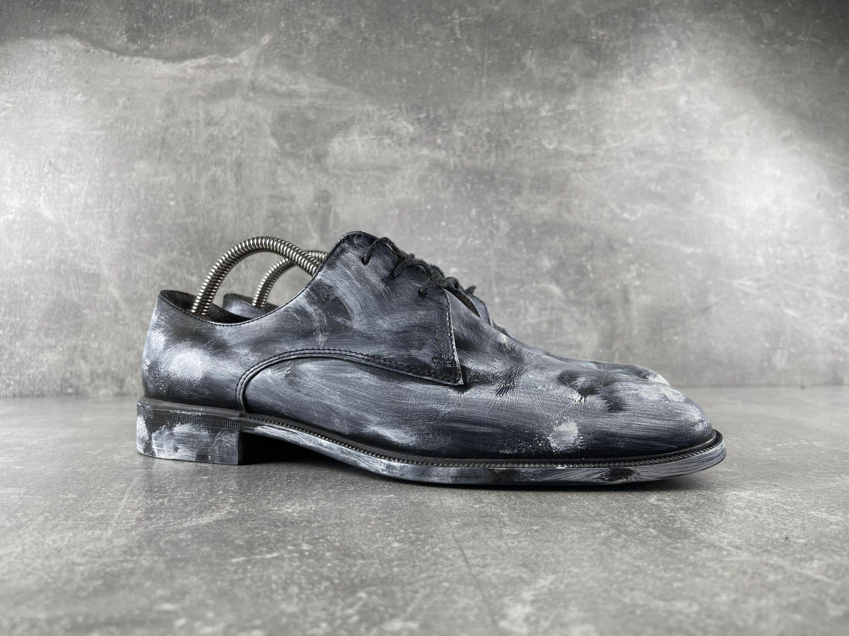 20471120 Avant garde y2k painted maison margiela style leather boots Size US 10 / EU 43 - 2 Thumbnail