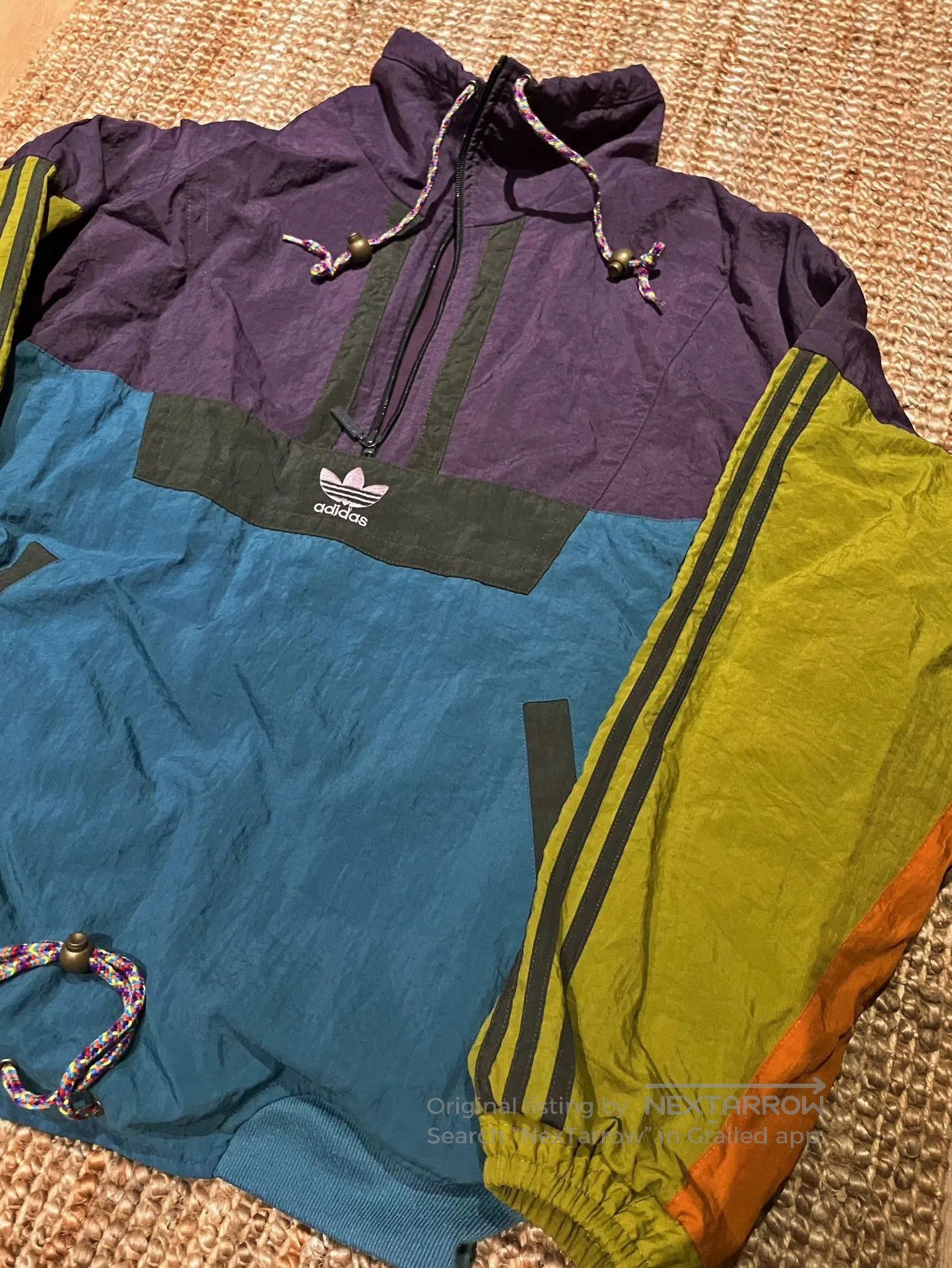 VINNY's Vintage Adidas 80s 90s Nylon Jacket. Size US L / EU 52-54 / 3 - 2 Thumbnail
