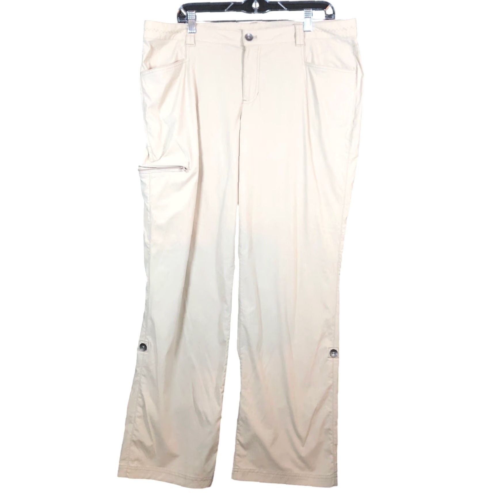 Eddie Bauer Eddie Bauer Travex Womens Pants Beige Mid Rise Straight Roll Tab Leg Stretch 16 Size 26" / US 2 / IT 38 - 2 Thumbnail
