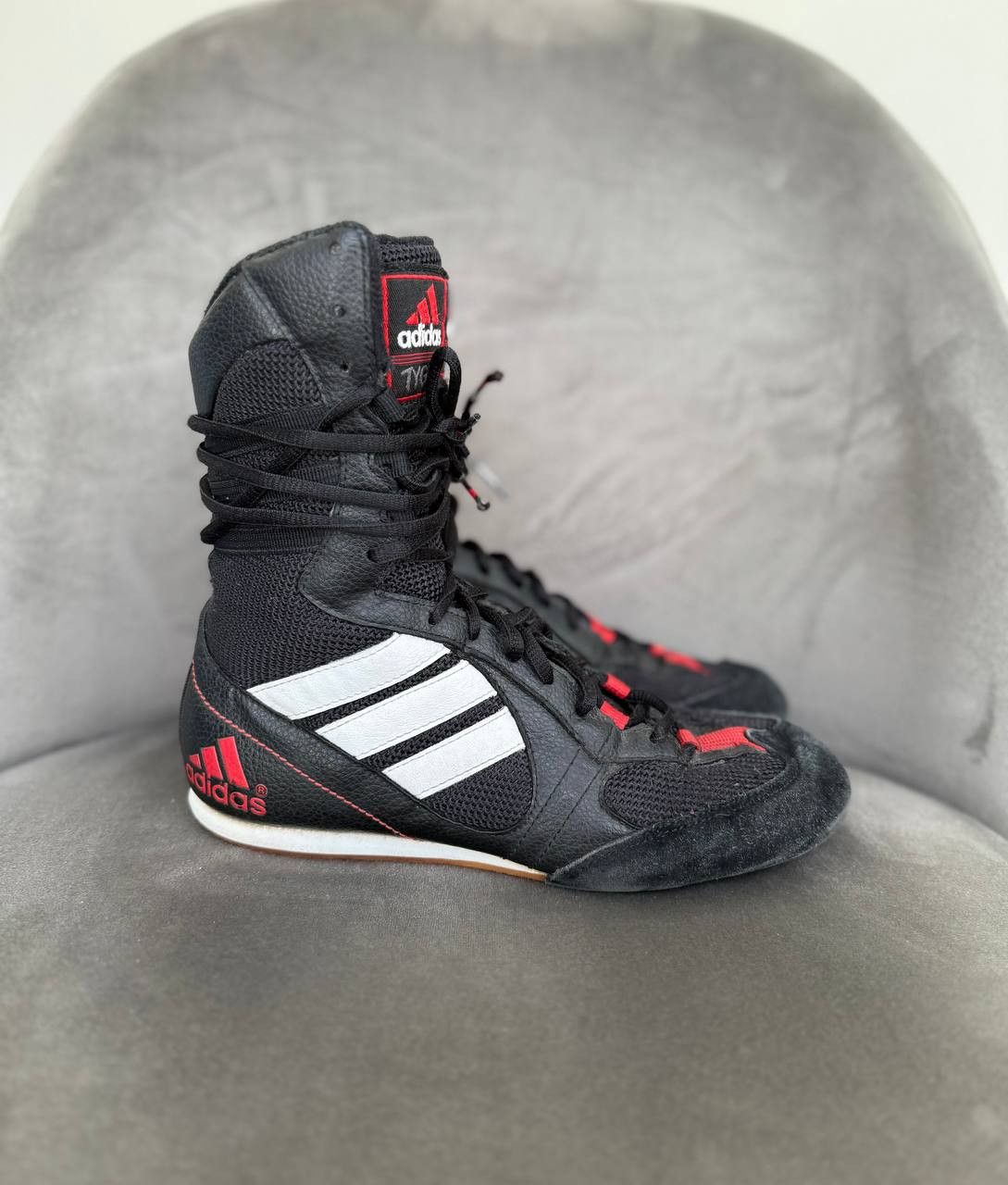 Adidas Adidas 00s Tygun Y2K Leather Black Wrestling Boxing Boots Size US 4.5 / IT 34.5 - 2 Thumbnail