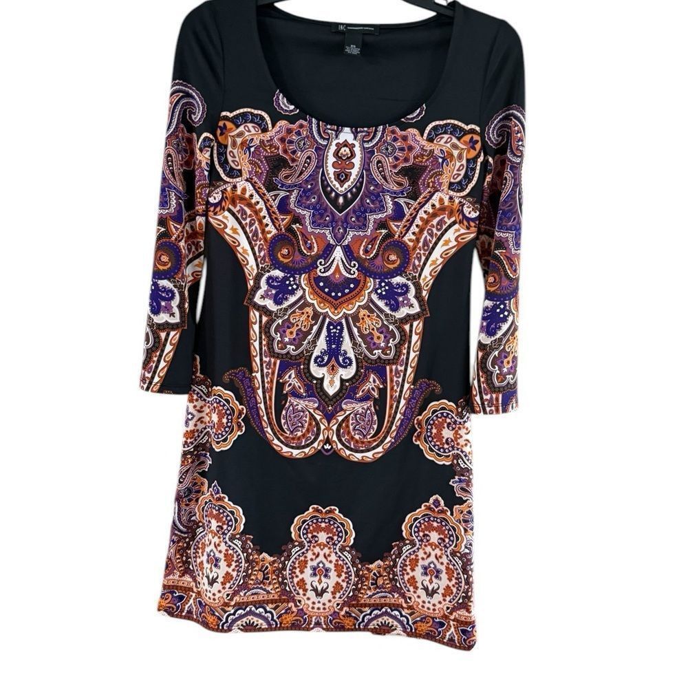 I.N.C INC International Concepts Black and Multicolor Mini Dress Size XS / US 0-2 / IT 36-38 - 6 Thumbnail