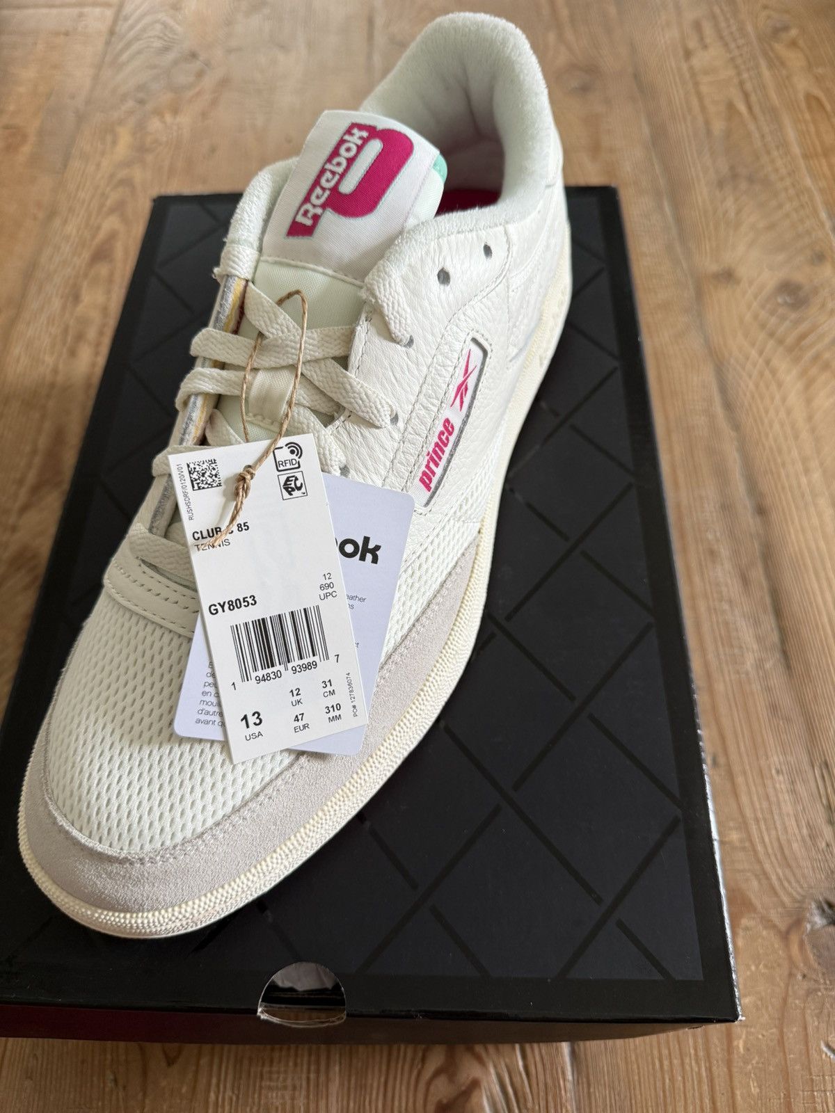 Reebok Reekbok x Prince Club C 85 Shoes White/Pink/Green Size 13 Size US 13 / EU 46 - 1 Thumbnail