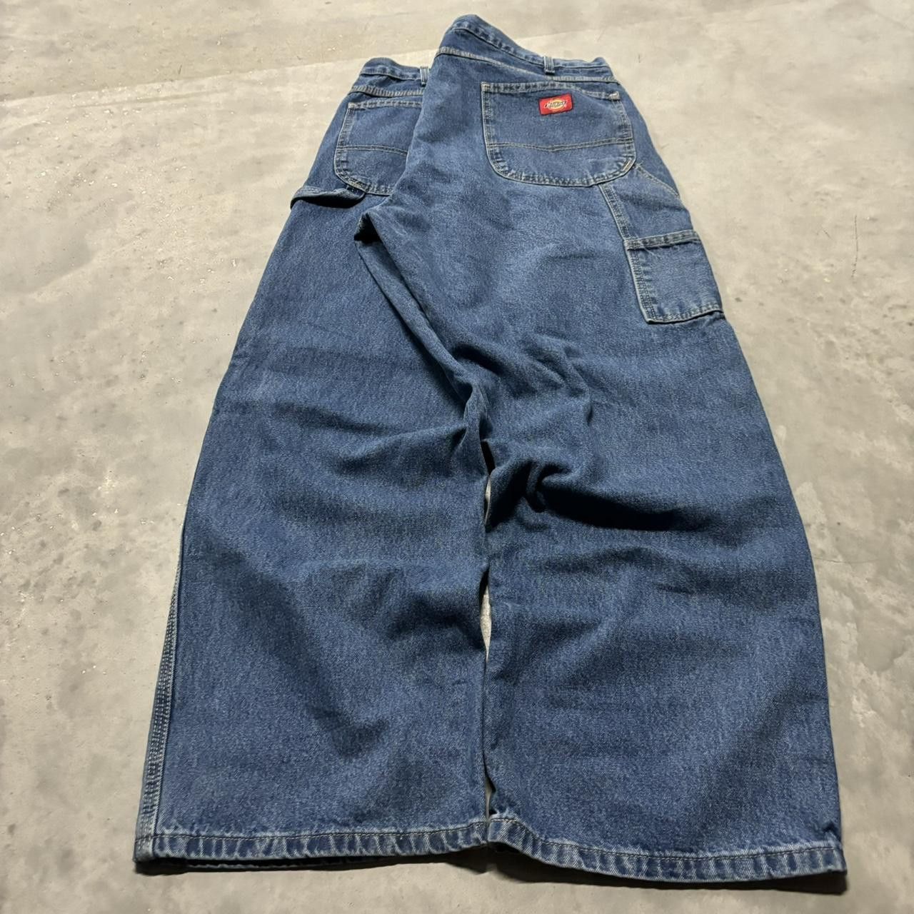 Dickies × Vintage Crazy Vintage Y2K/2000s Baggy Grunge Dark Wash Dickies Skater Carpenter Denim Jeans! Size US 40 / EU 56 - 4 Thumbnail