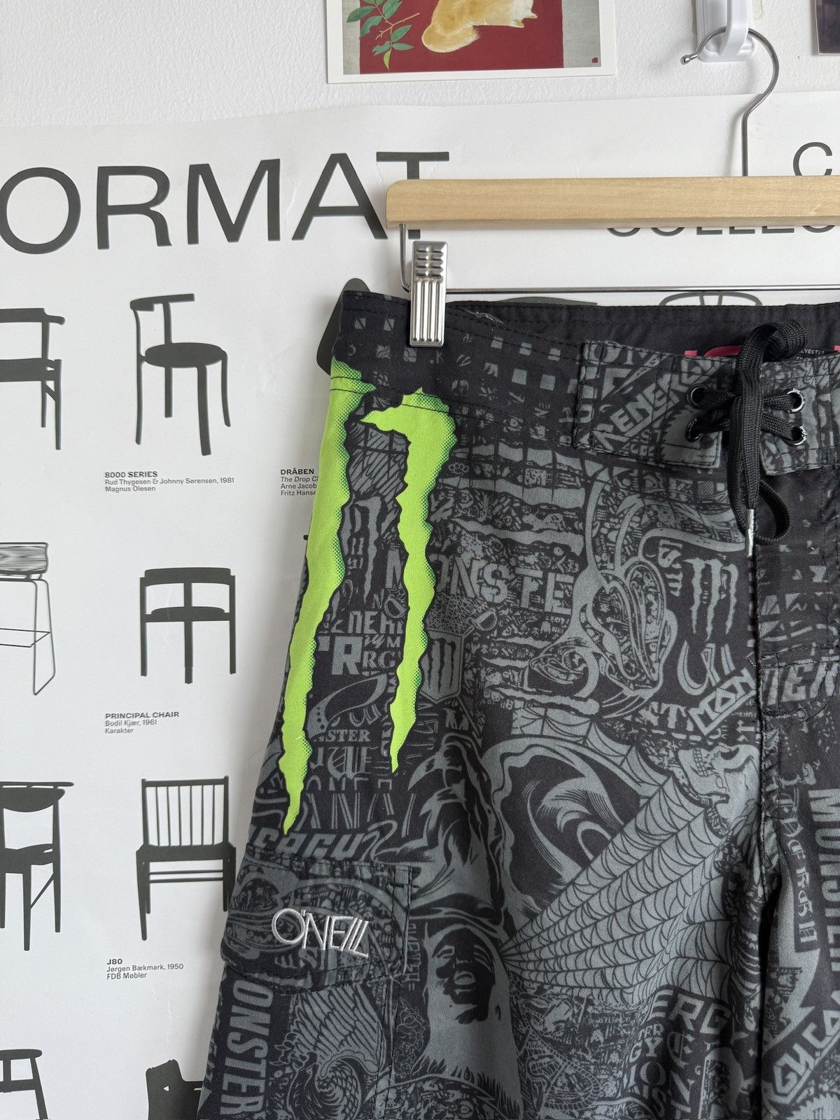 O'Neill × Vintage Vintage Oneill x Monster energy shorts 32 opium trend tapout Size US 32 / EU 48 - 3 Thumbnail