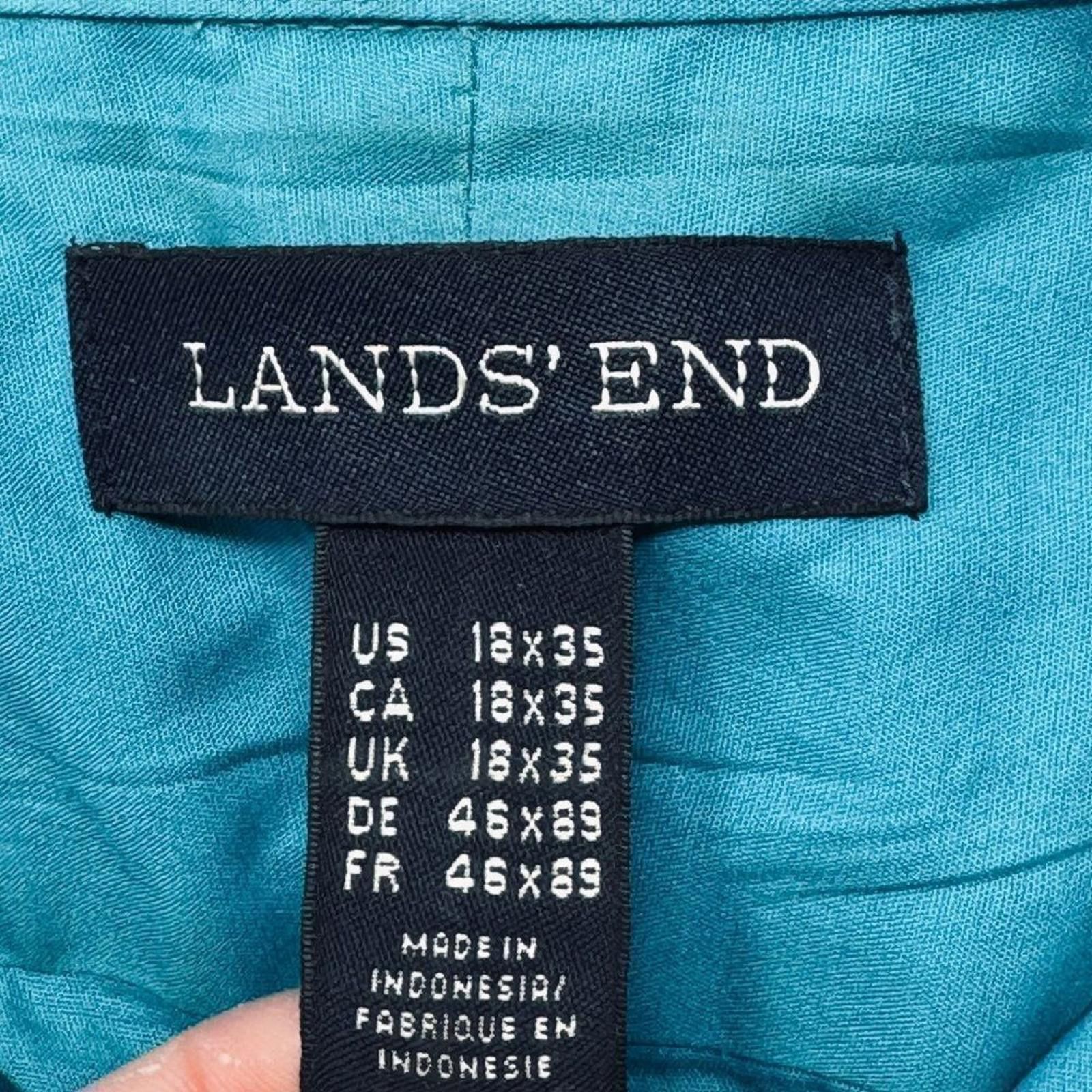 Lands' End Lands End Turquoise Wrinkle Free Broadcloth Shirt Size 18x35 Size US M / EU 48-50 / 2 - 2 Thumbnail