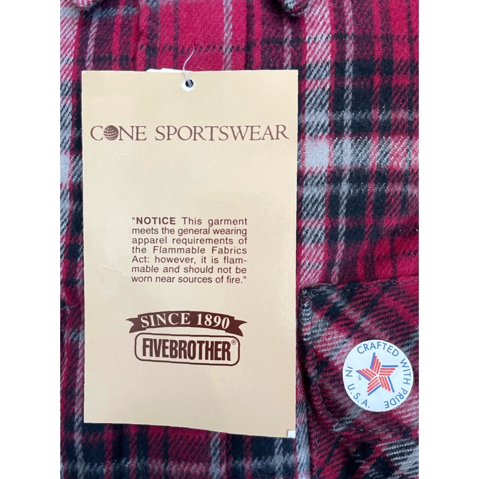 Vintage VINTAGE Five Brother Brawny Heavyweight Flannel Shirt Mens 2XL Red Plaid Long Sleeve Button-Up Heavyweight USA NWT Deadstock 80s Mens Brawny Shirt Size US XXL / EU 58 / 5 - 4 Thumbnail