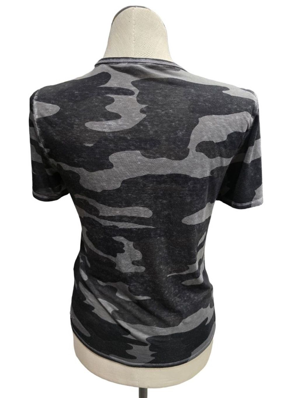 Lucky Brand Women's Lucky Brand Camo Lace-Up Short Sleeve Tee M Black Size M / US 6-8 / IT 42-44 - 3 Thumbnail