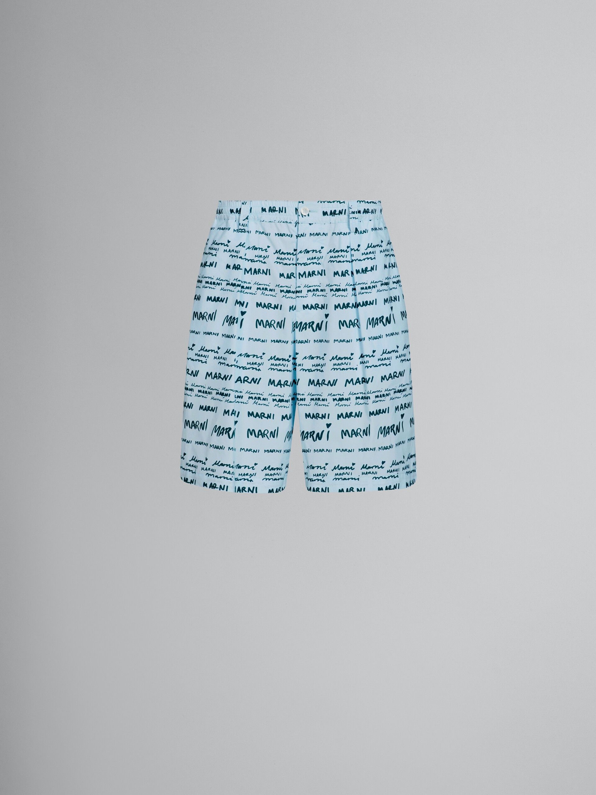 o1w1db10125 Poplin Shorts in Navy Blue/Light Blue