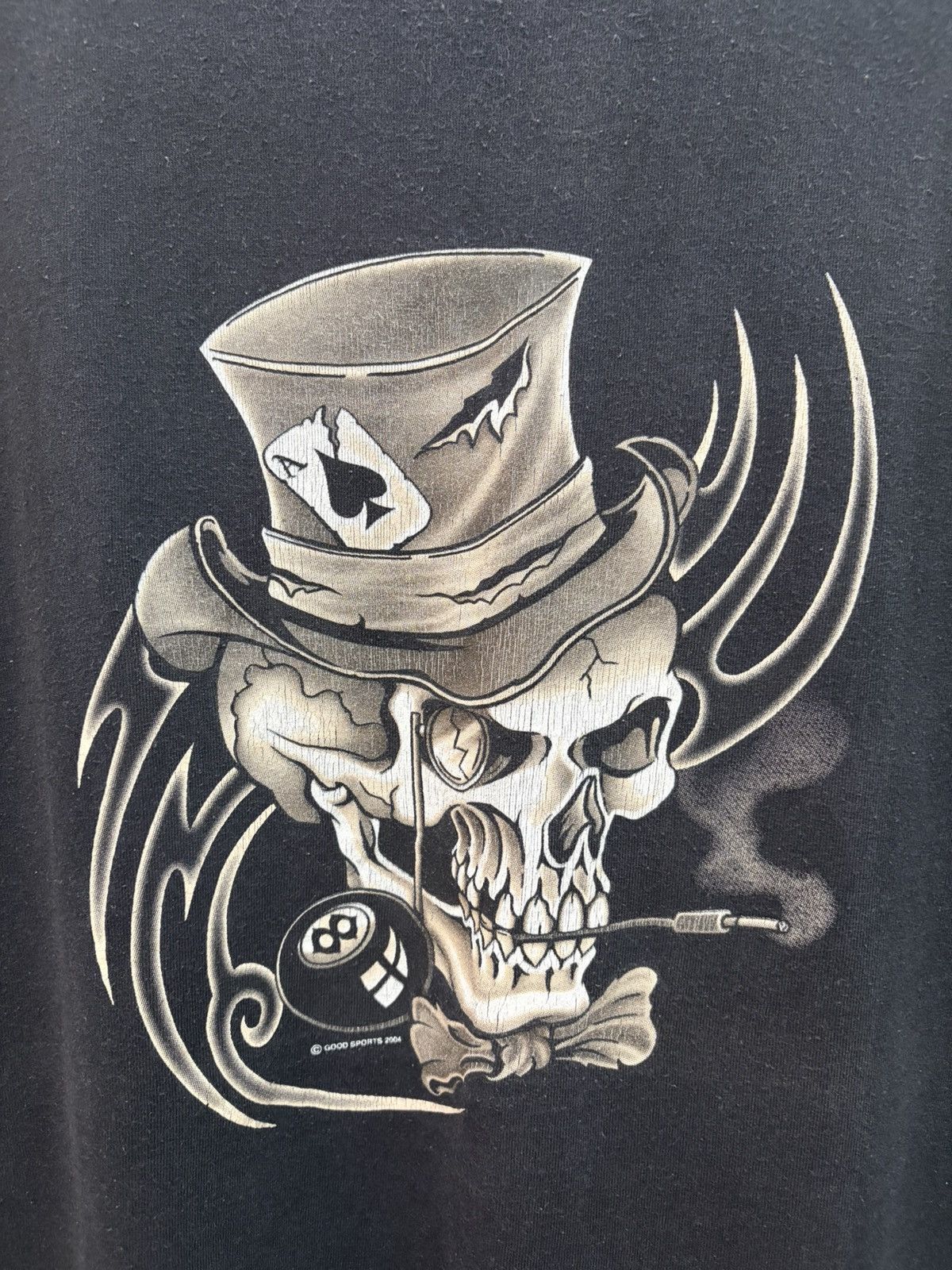 Vintage VINTAGE Y2K MAD HATTER LUCKY 8 SKULL TATTOO ART TEE Size US XXL / EU 58 / 5 - 5 Thumbnail