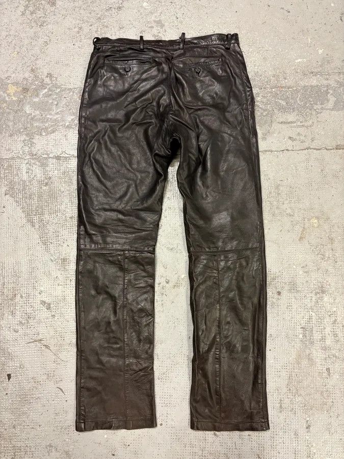 Dries Van Noten 2000s Dries Van Noten Black Eroded Leather Pants Size US 32 / EU 48 - 7 Thumbnail