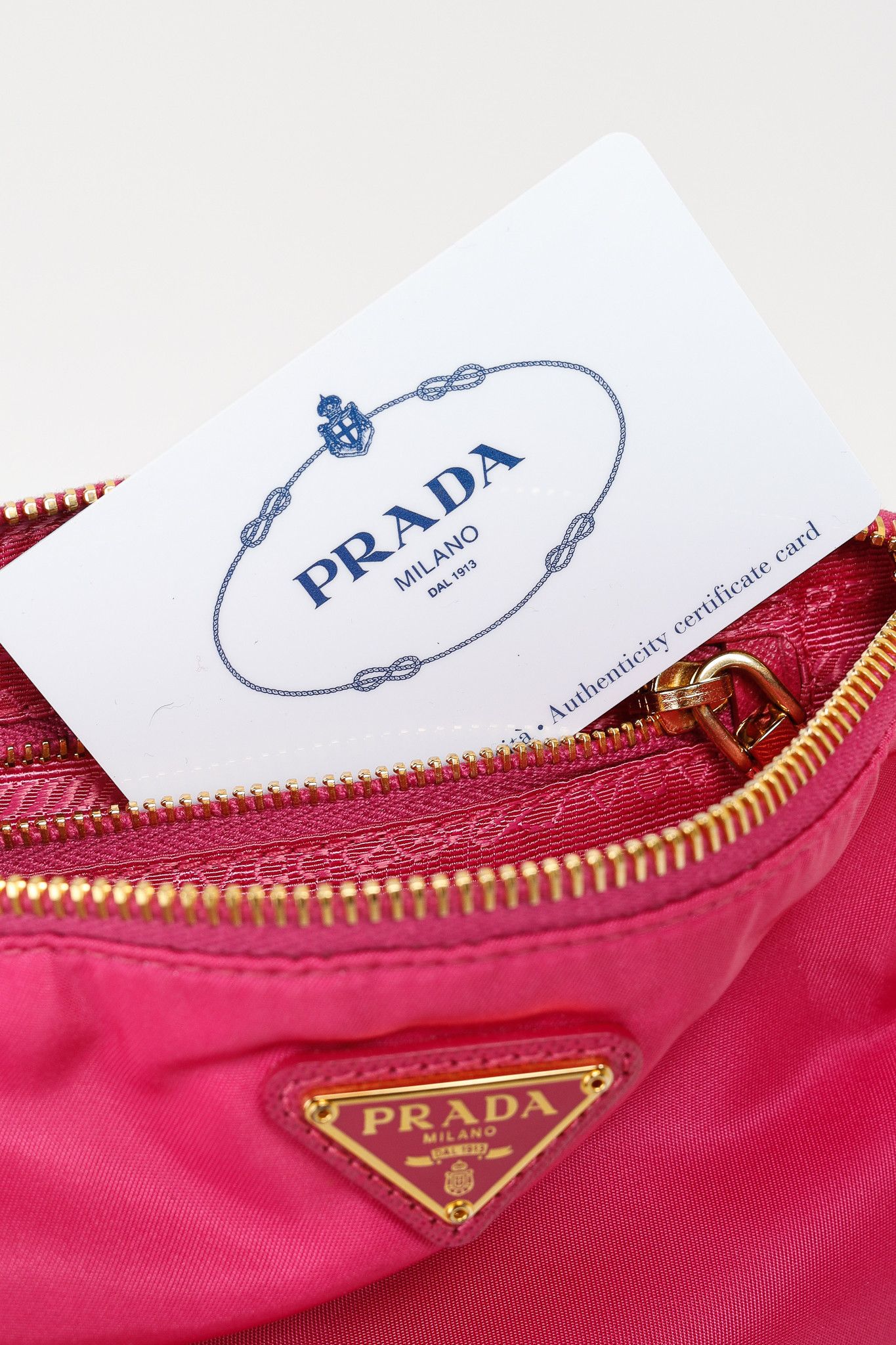 Prada Prada Vintage Fuchsia Pink Tessuto Nylon Wristlet Pouch Size ONE SIZE - 12 Thumbnail
