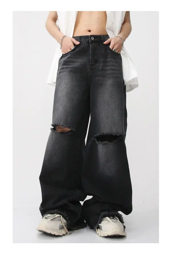 Japanese Brand Hikaru x Maya Casual loose-fitting ripped denim trousers Size US 32 / EU 48 - 1 Thumbnail