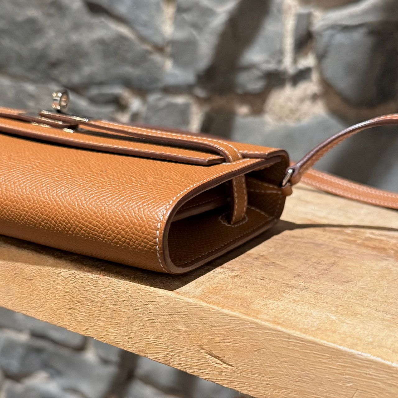 Hermes Hermès 2020 Gold Epsom Kelly Classique To Go Wallet on Strap Size ONE SIZE - 10 Thumbnail