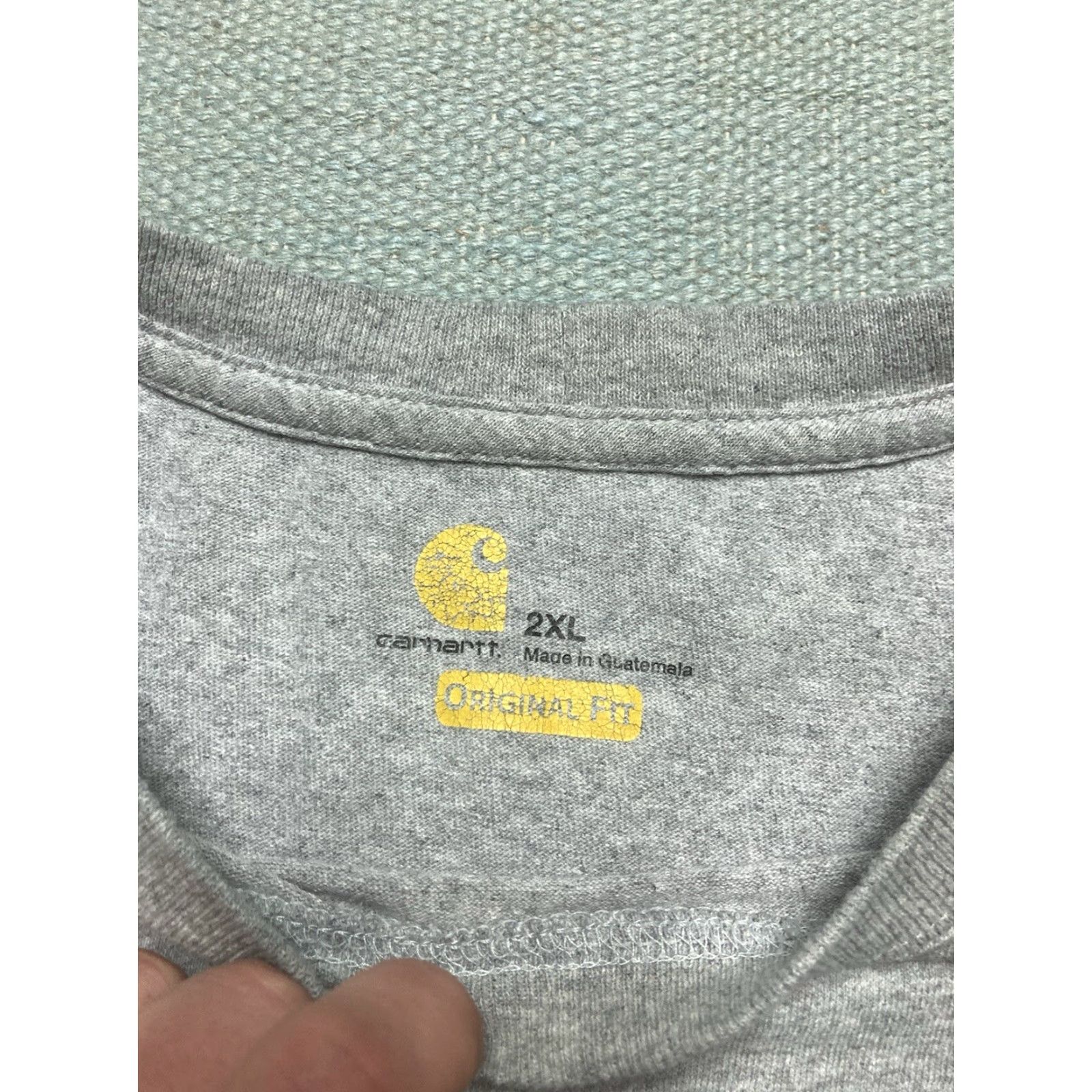 Carhartt VINTAGE Carhartt Long Sleeve Pocket T Shirt Heather Gray Original Fit XXL Mens Size US XXL / EU 58 / 5 - 4 Thumbnail