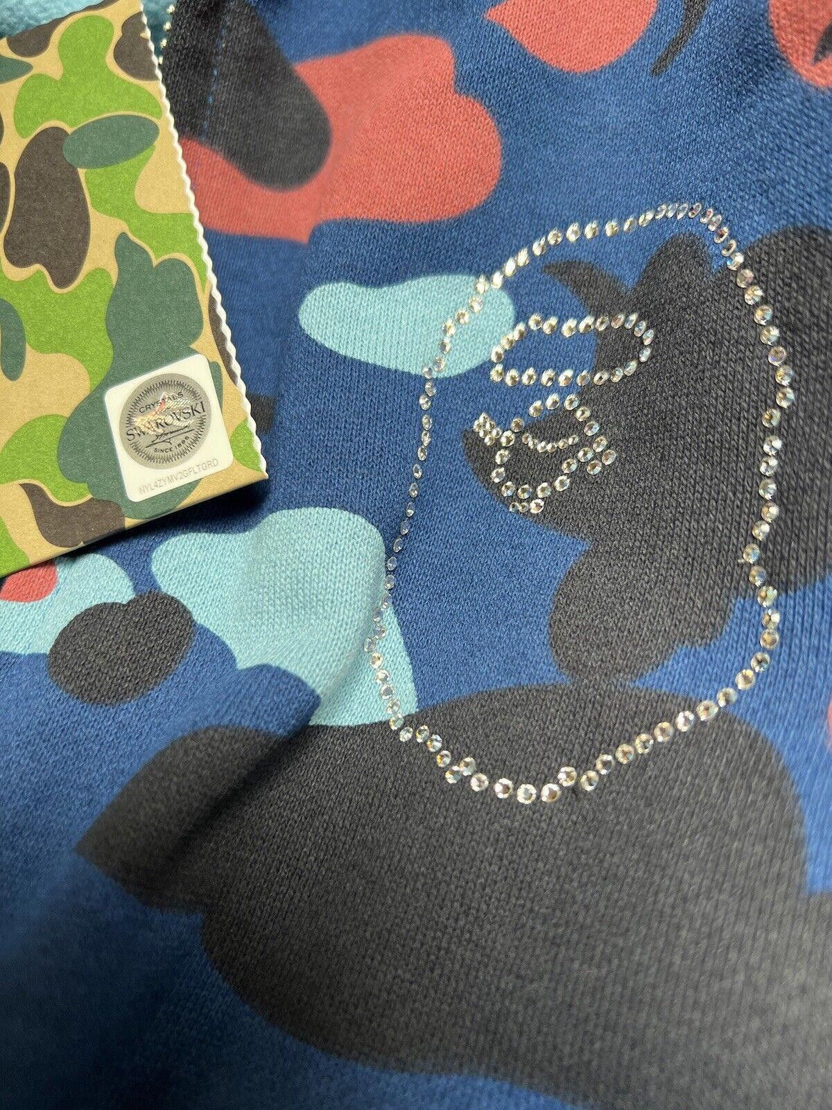 Bape BAPE A Bathing Ape Head Hoodie Blue Multi Camo Swarovski XL Size US XL / EU 56 / 4 - 5 Thumbnail