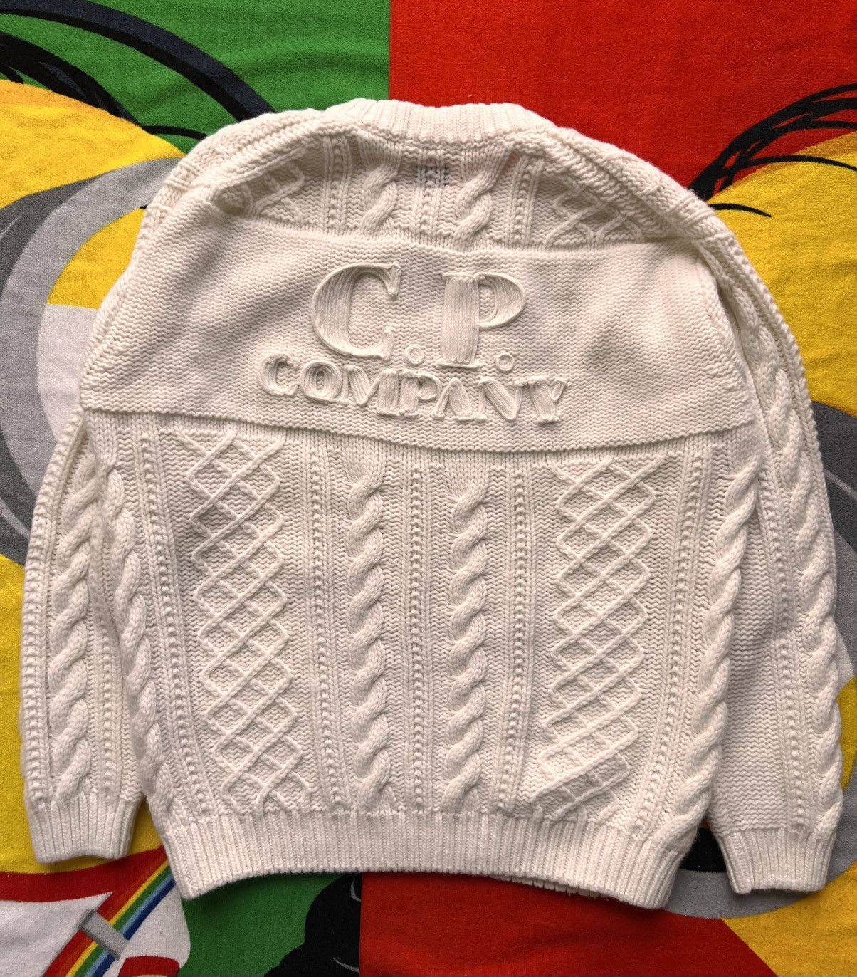 C.P. Company L C.P. Company Cable Knit Sweater Off White pullover jumper Size US L / EU 52-54 / 3 - 12 Thumbnail