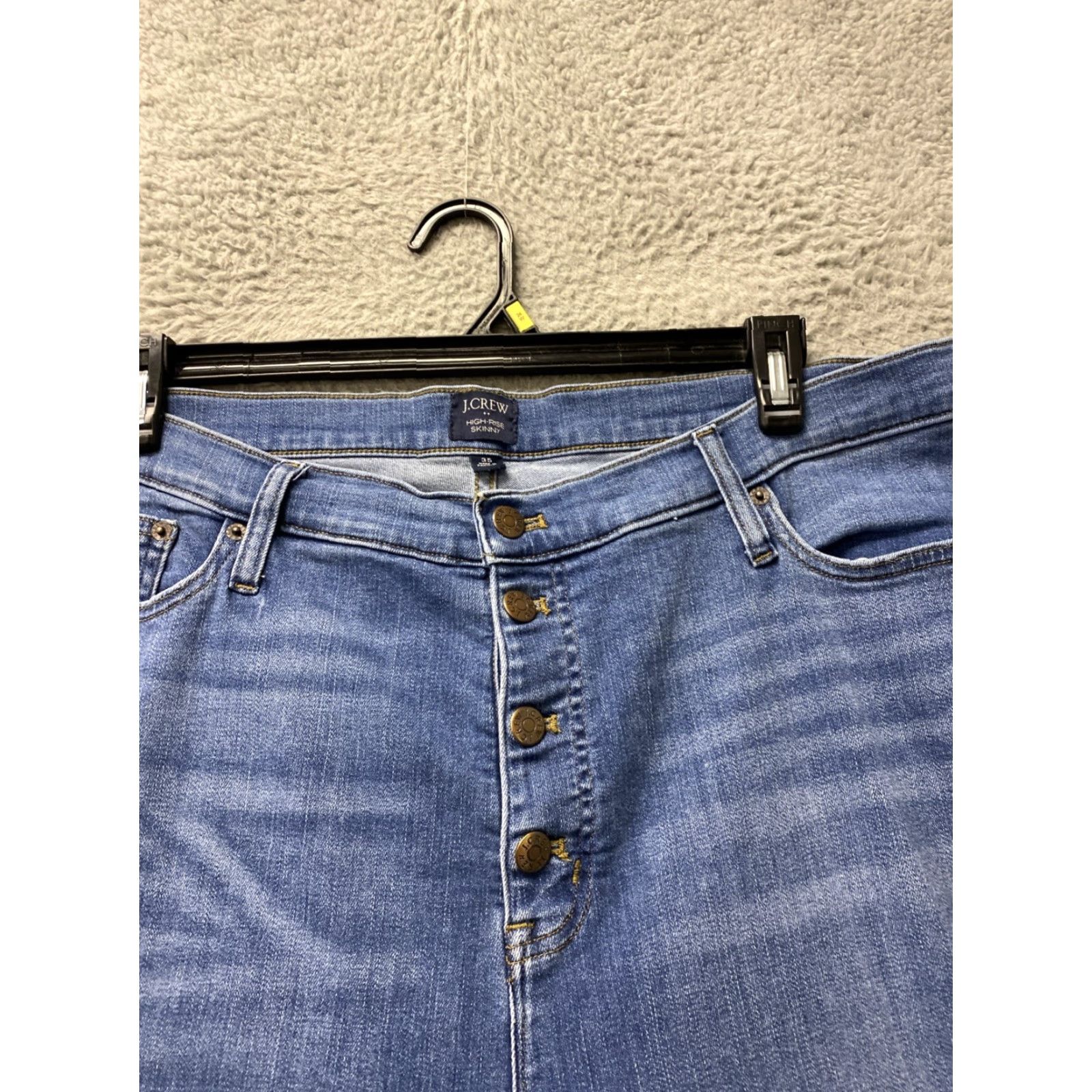 J.Crew J. CREW Jeans Women’s 35 40x26 Blue High Rise Skinny Denim /0304 Regular Inseam 26 Pockets Button Zip Size 27" / US 4 / IT 40 - 3 Thumbnail