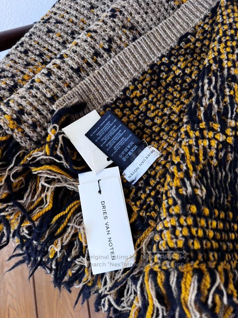 Dries Van Noten Dries Van Noten Printed Single-Side Frayed Wool Scarf Size ONE SIZE - 5 Thumbnail