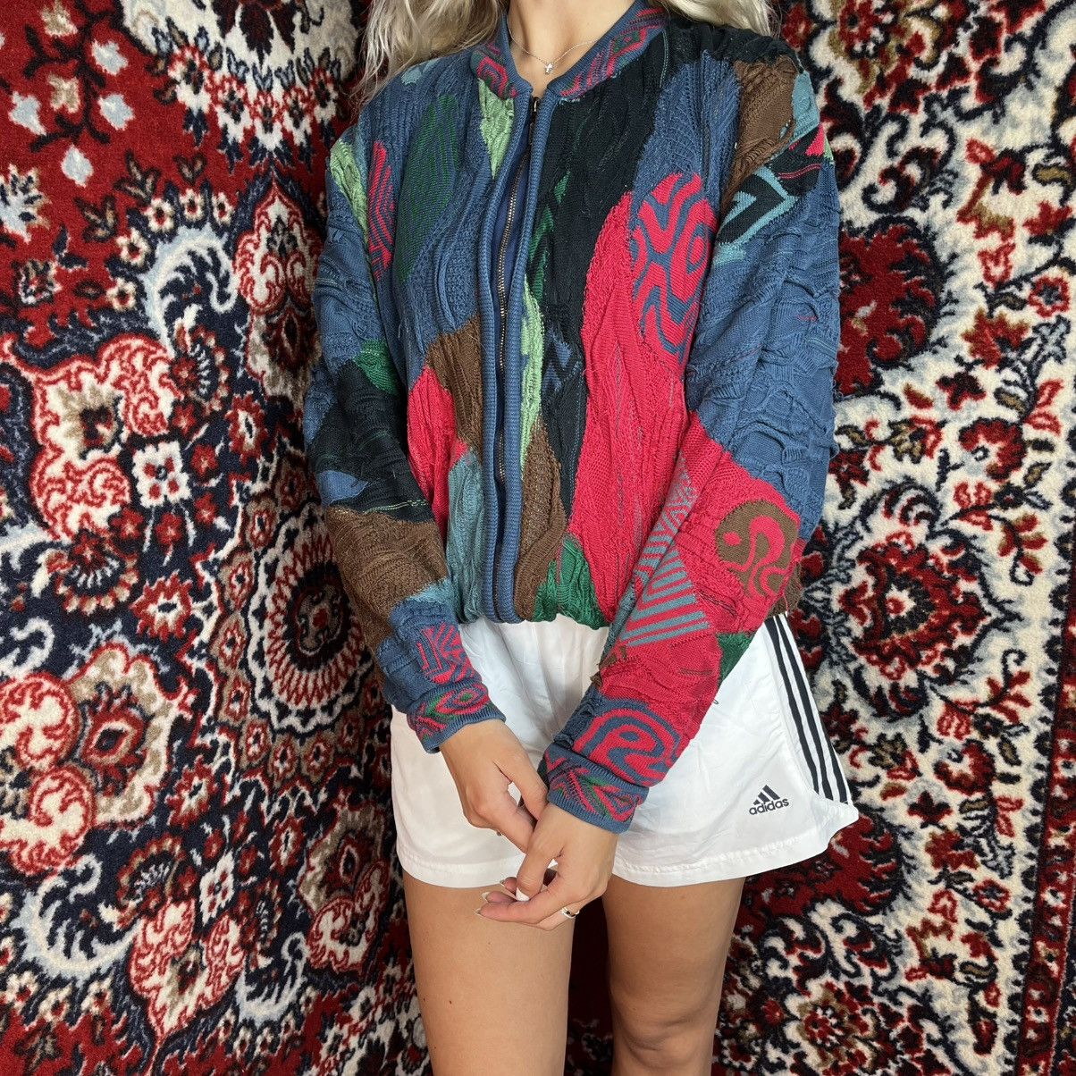 Coogi Vintage Rare Street Style Coquette Zip Up Sewn Sweater Coogi Size US S / EU 44-46 / 1 - 4 Thumbnail