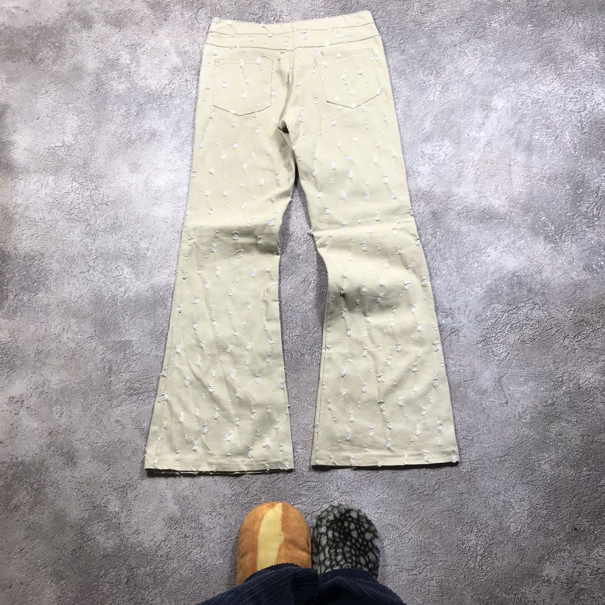 Vintage Vintage Y2K Distressed Flared Pants Baggy Skate Grunge 29 Size 29" - 3 Thumbnail