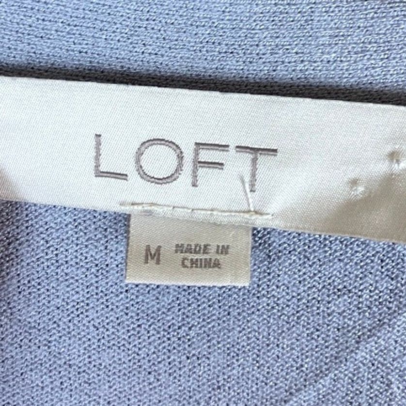 Loft VINTAGE LOFT Cardigan Gray V-Neck Button Down Long Sleeve Stretch Medium Womens Sweater Cardigan Knit Solid 3/4? Size M / US 6-8 / IT 42-44 - 6 Thumbnail