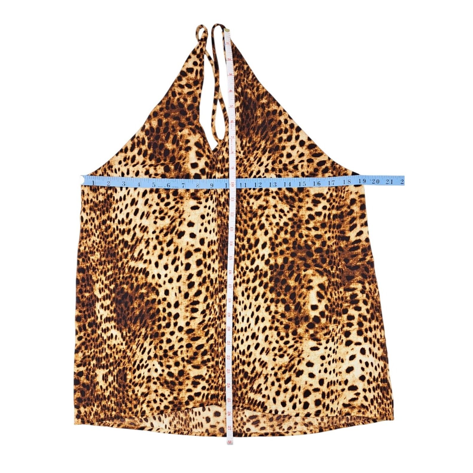 Worthington Worthington Cheetah Print Sleeveless Women Top Crisscross Size M / US 6-8 / IT 42-44 - 5 Thumbnail