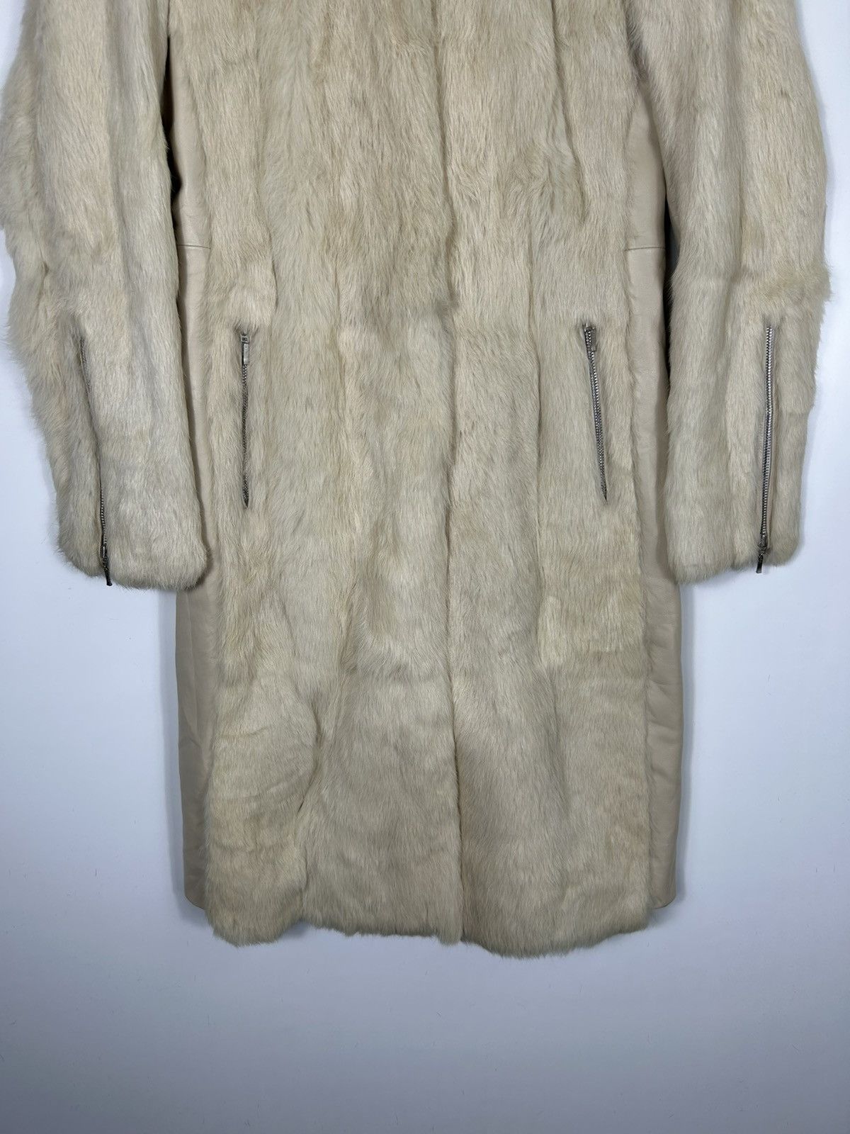 Sagafurs 🔥 Ines Et Marechal Rabbit Fur Real Leather Long Jacket Size S / US 4 / IT 40 - 5 Thumbnail