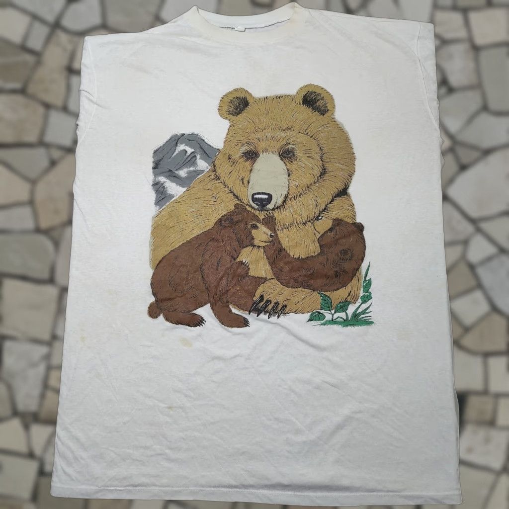 Vintage VINTAGE Gray Sleep Shirt Womens One Size Gray Bears USA Made 90s 80s Classic Nature Shirt Womens Shoes? Size ONE SIZE - 1 Thumbnail