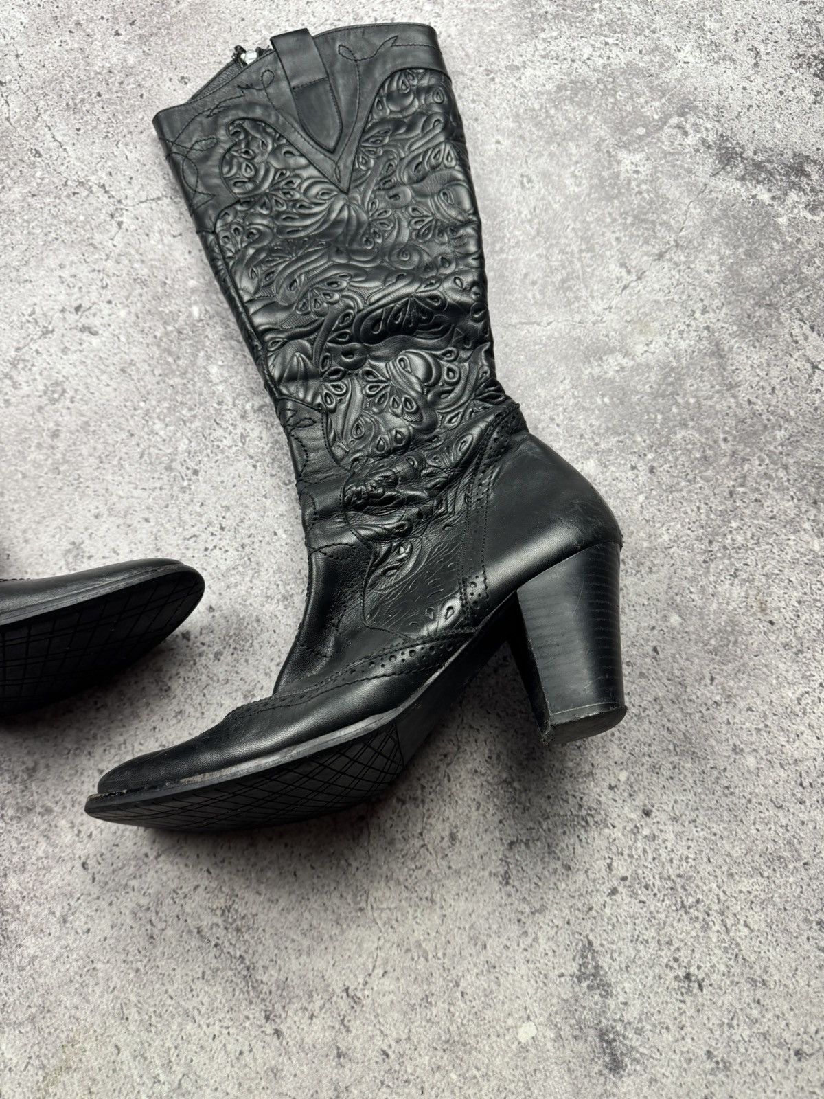 If Six Was Nine Vintage AS 98 Heel Rick Owens Style Western Leather Bots Y2K Size US 9 / IT 39 - 4 Thumbnail