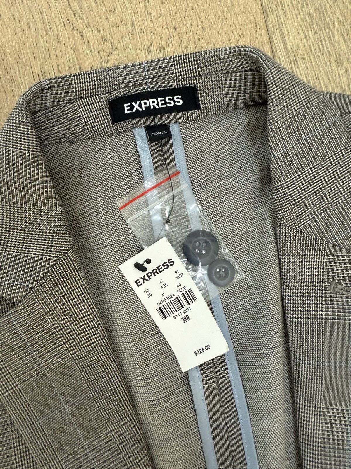 Express Express Slim Navy Wool Blend Suit Jacket 38R Size 38R - 3 Thumbnail