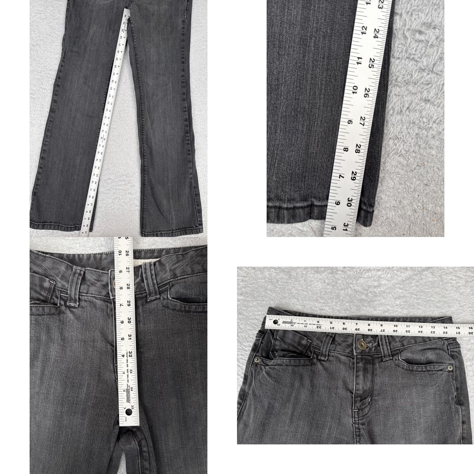 DKNY DKNY Jeans Womens Bootcut Denim 8 Gray Charcoal Wash 5-Pocket Rhinestone Pockets Stretch Size 30" / US 8 / IT 44 - 8 Thumbnail