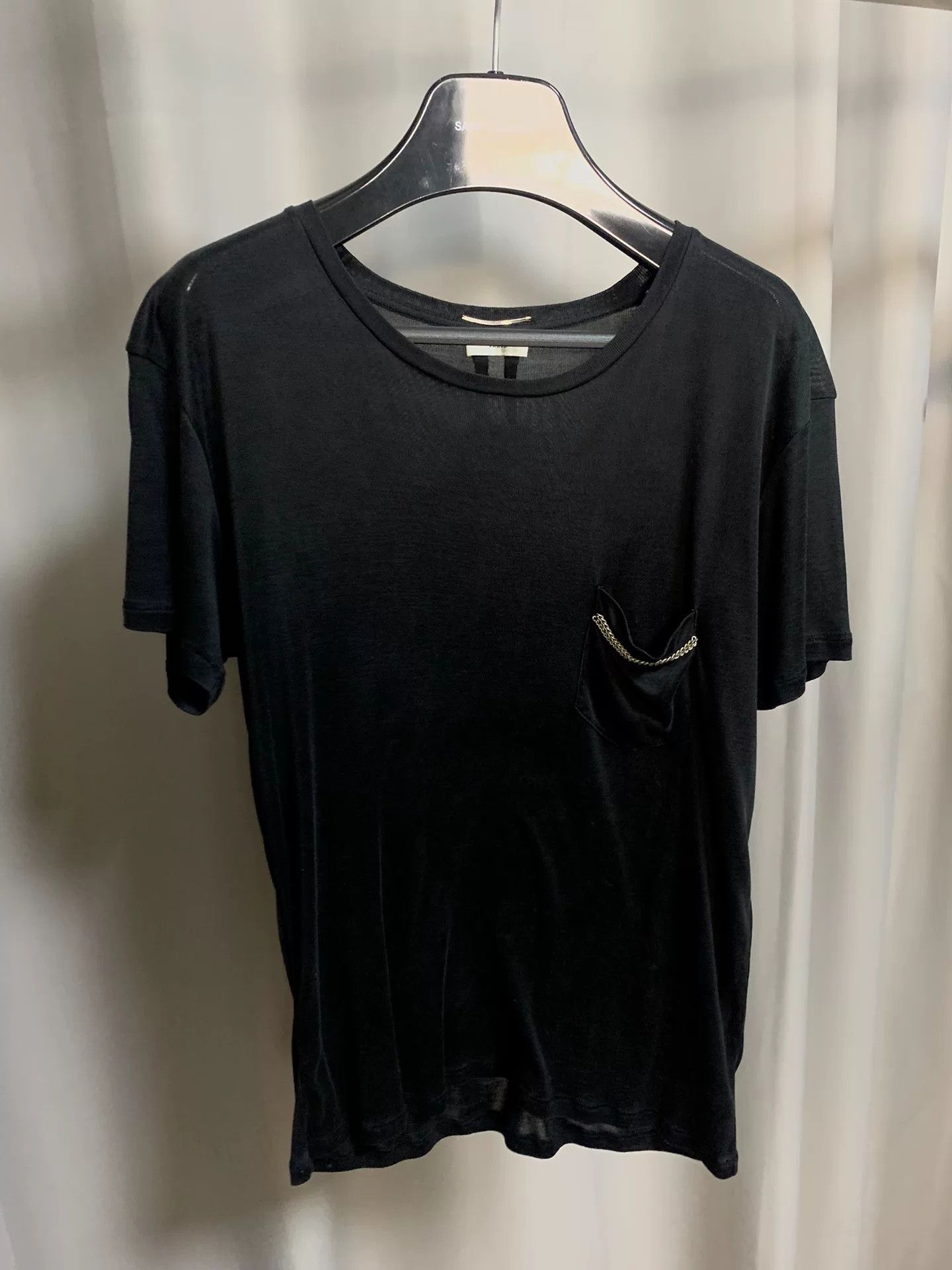 Saint Laurent Paris Saint Laurent 2013FW Black Chain T-shirt Size S / US 4 / IT 40 - 1 Thumbnail