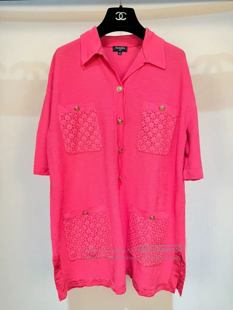 Chanel Chanel 21p rose four-pocket knitted short sleeves Size XXS / US 00 / IT 34 - 2 Thumbnail