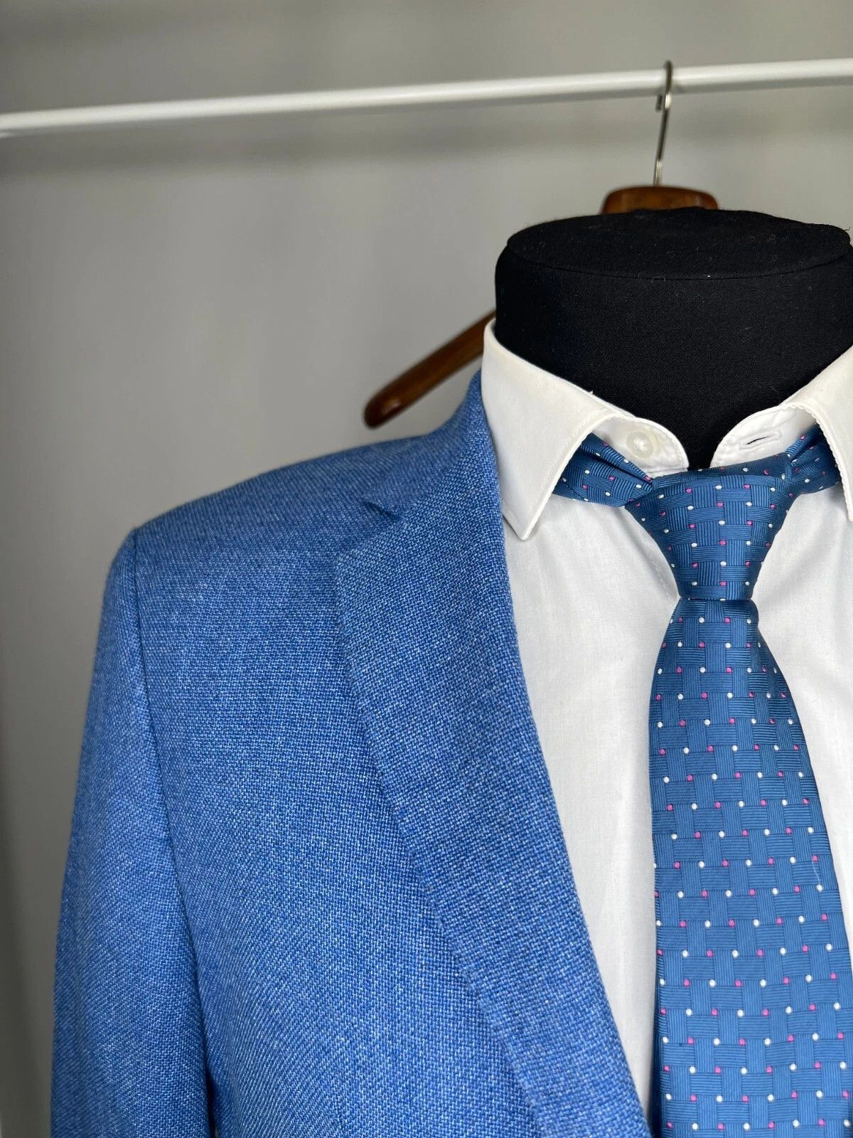 Hugo Boss Hugo Boss Reda Blue Half-Lined Super 110 Wool Blazer Size 40R - 3 Thumbnail