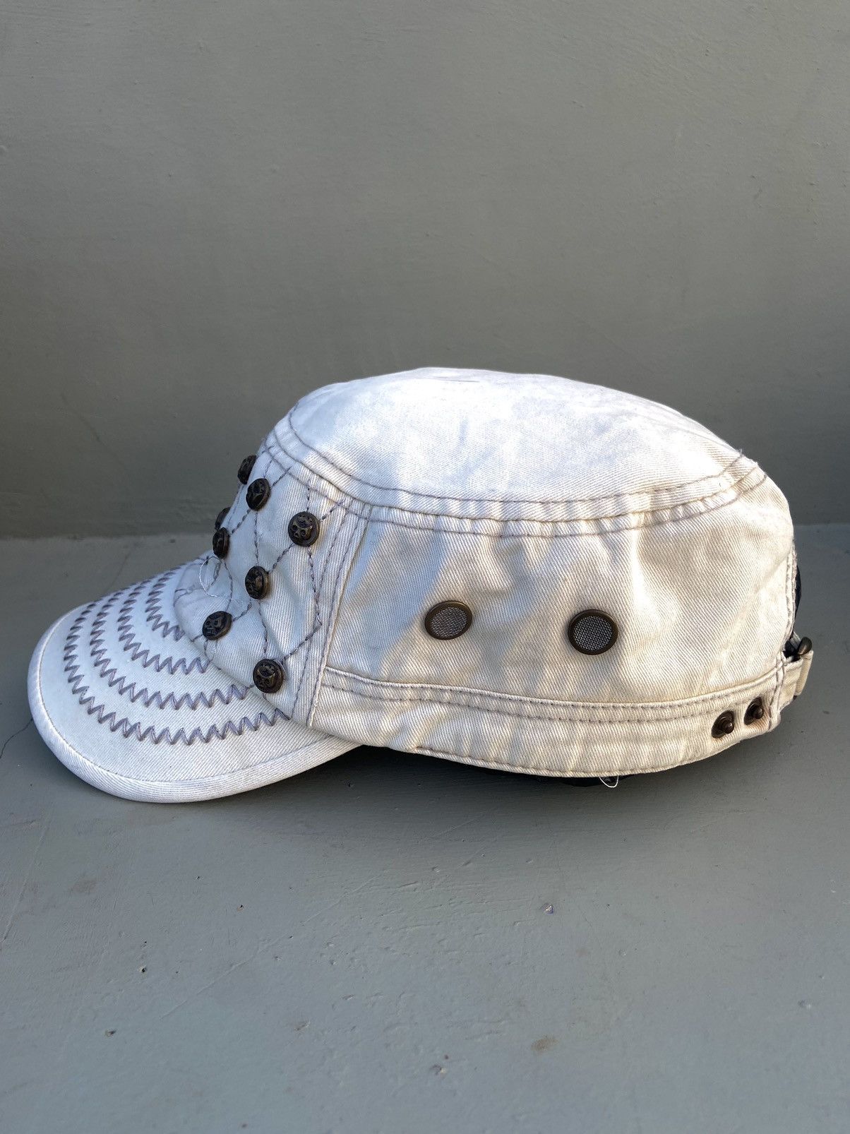 If Six Was Nine 2000s punk studded skull buttons patrol hat Size ONE SIZE - 4 Thumbnail