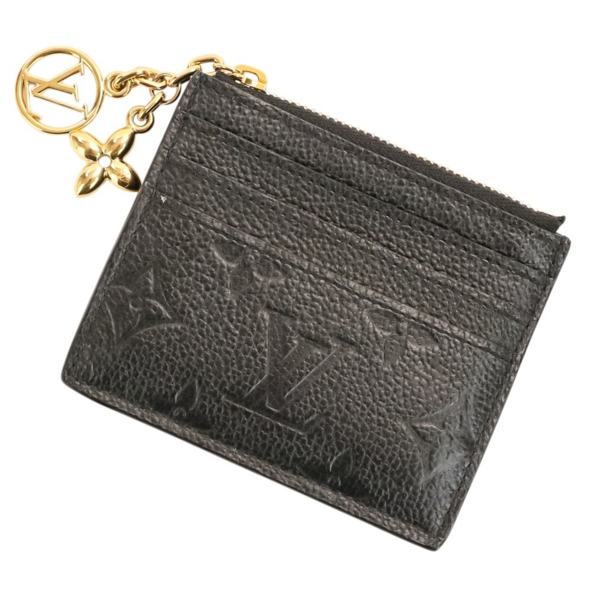 Louis Vuitton Louis Vuitton Monogram Empreinte Porte Cartes LV Charm Wallet/Coin Case/Card Case M82132 Black Women's Size ONE SIZE - 1 Thumbnail