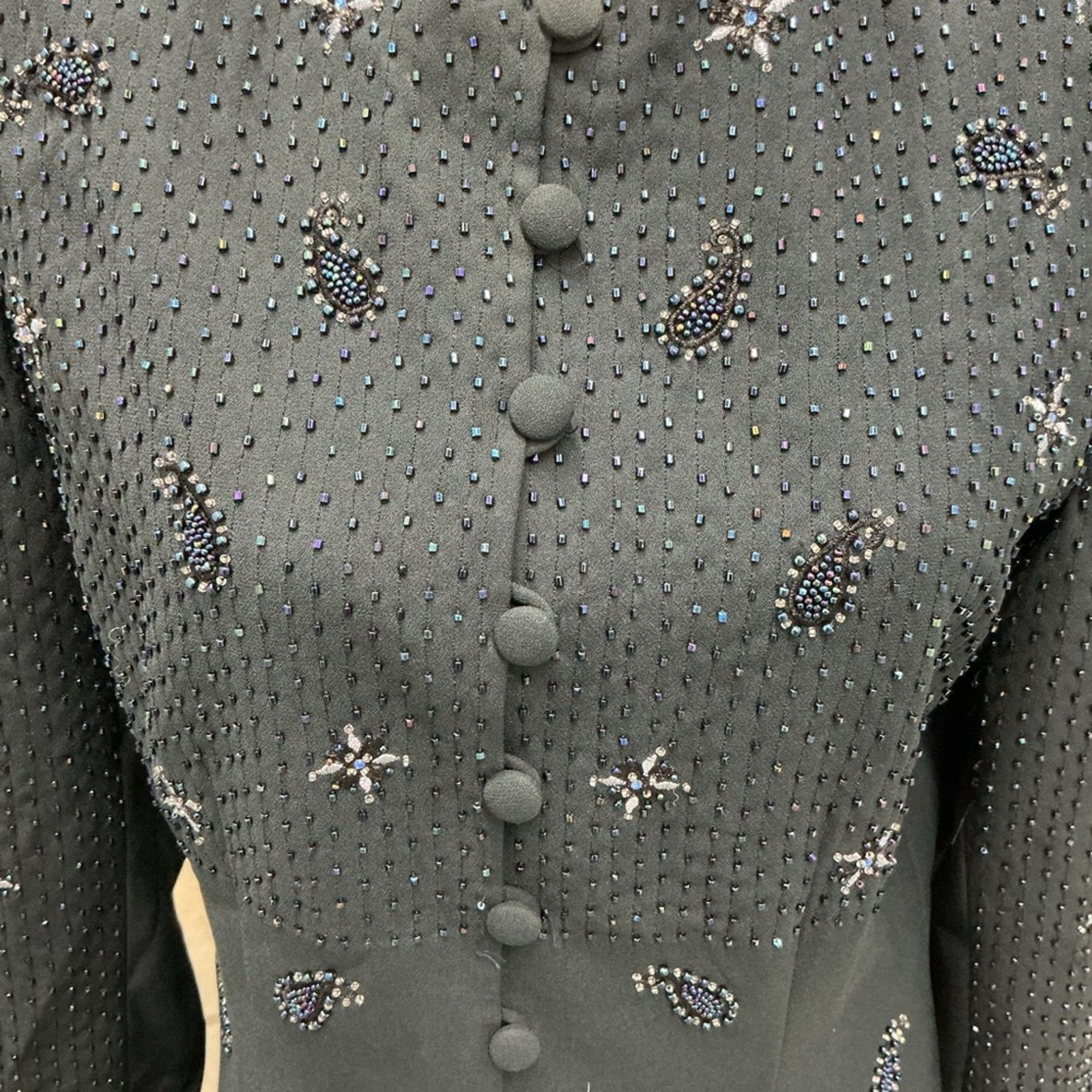 Other John Meyer Vintage Beaded Jacket Black Button Front Size XS Size XS / US 0-2 / IT 36-38 - 4 Thumbnail