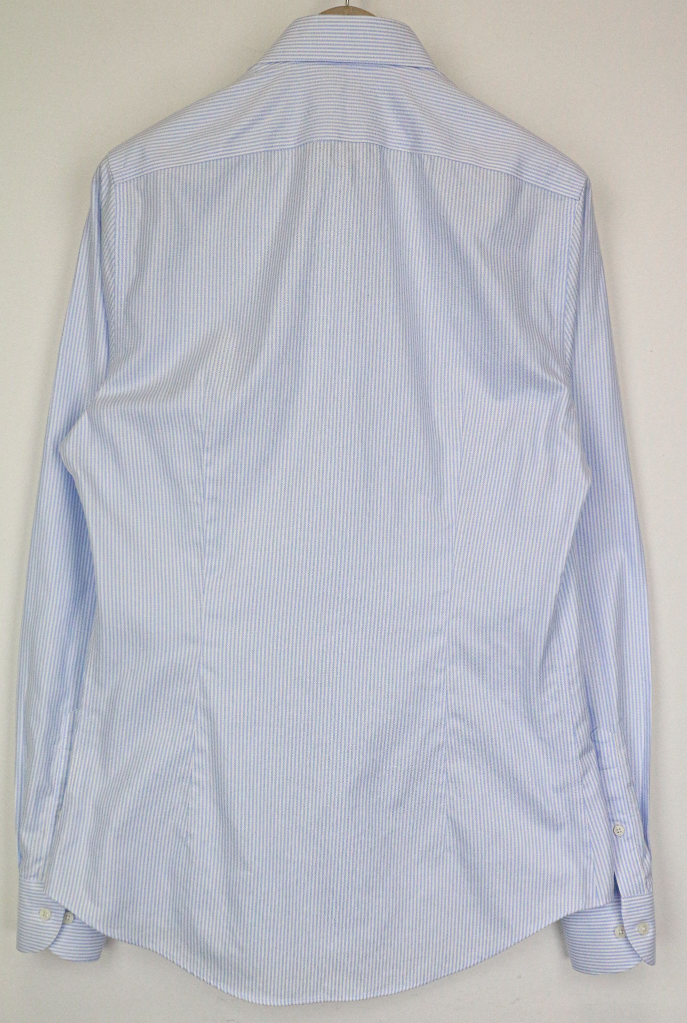 Suitsupply 39L/15 1/2L Extra Slim Blue Cotton Striped Shirt 79188 Size 40L - 2 Thumbnail