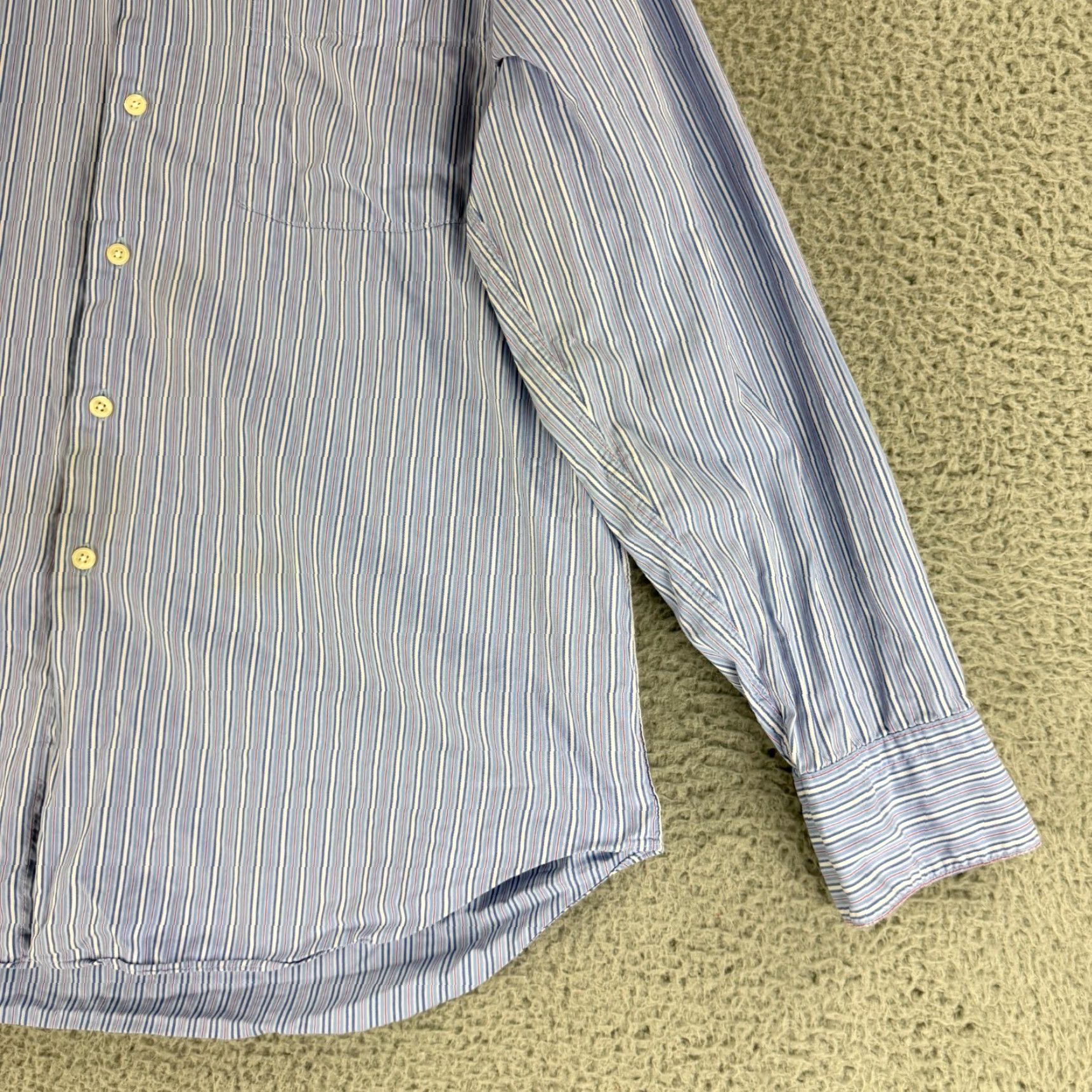 Vintage VINTAGE Barneys New York Button-Up Shirt Mens Large Blue Striped Long Sleeve Size US L / EU 52-54 / 3 - 3 Thumbnail