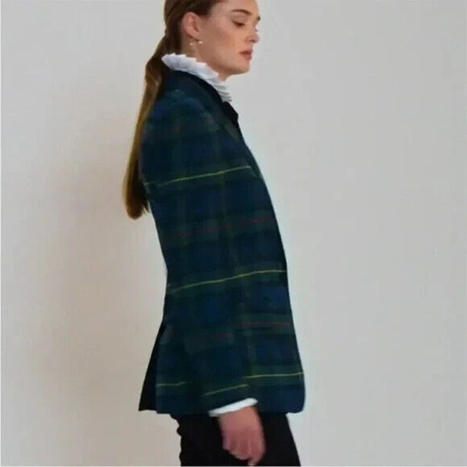Lauren Ralph Lauren RALPH LAUREN GREEN TARTAN PLAID BULLION CRESTED BLAZER SZ 12 Size XL / US 12-14 / IT 48-50 - 5 Thumbnail