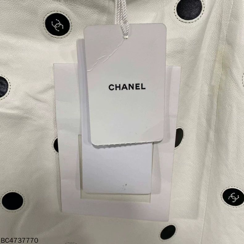 Chanel Chanel White polka dot logo suspender leather skirt Size XS / US 0-2 / IT 36-38 - 5 Thumbnail