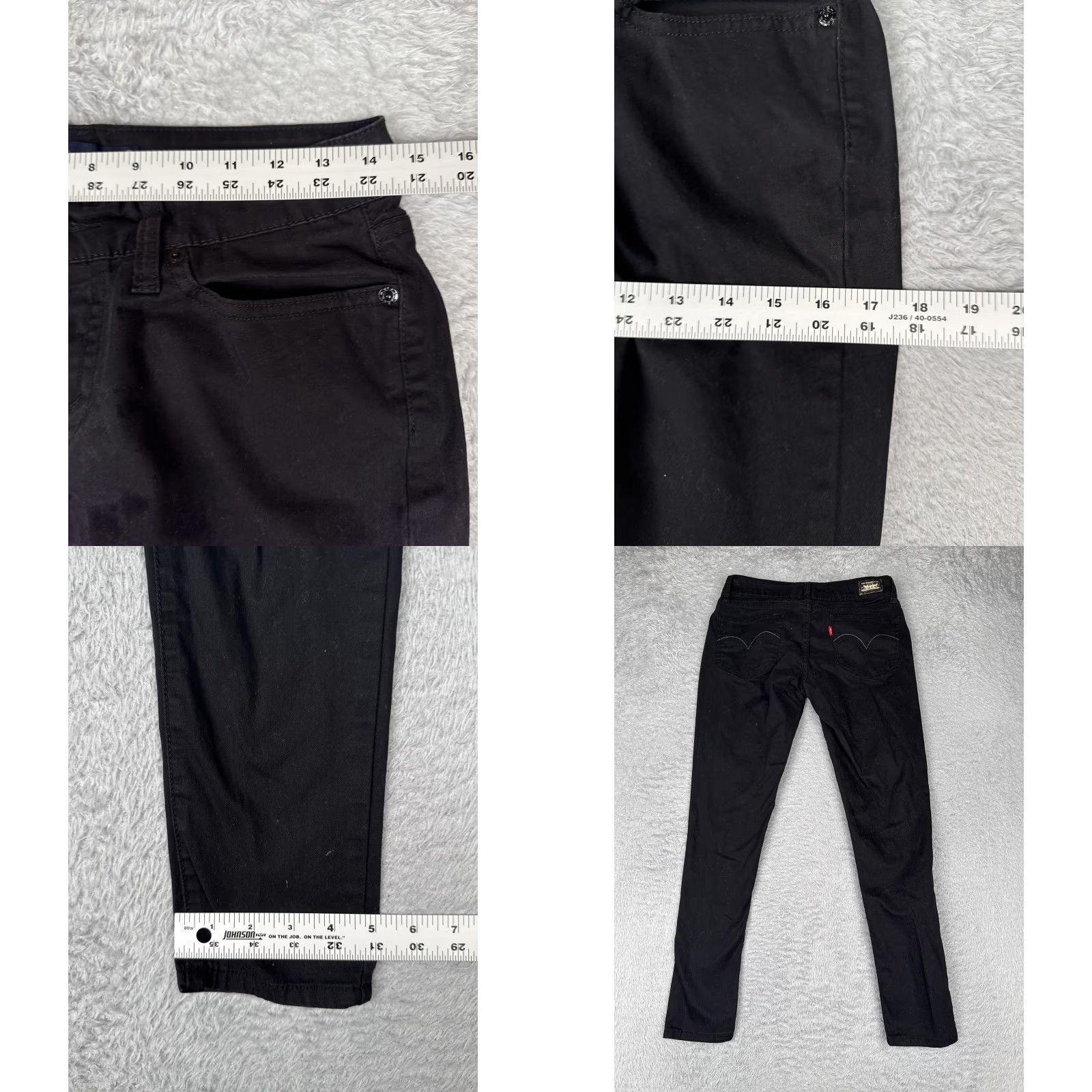 Levi's Levis 535 Legging Jeans Womens 28 Black Low Rise Stretch Denim Jegging 28x28 Size 28" / US 6 / IT 42 - 9 Thumbnail