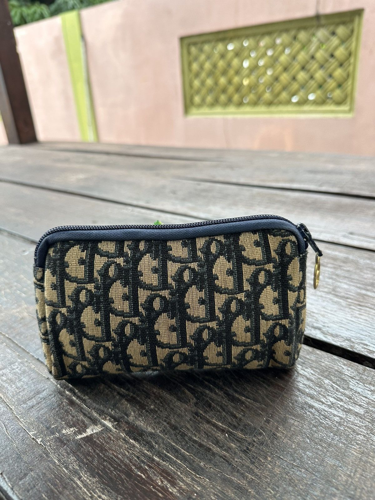 Christian Dior Brown Monogram Pouch Clutch