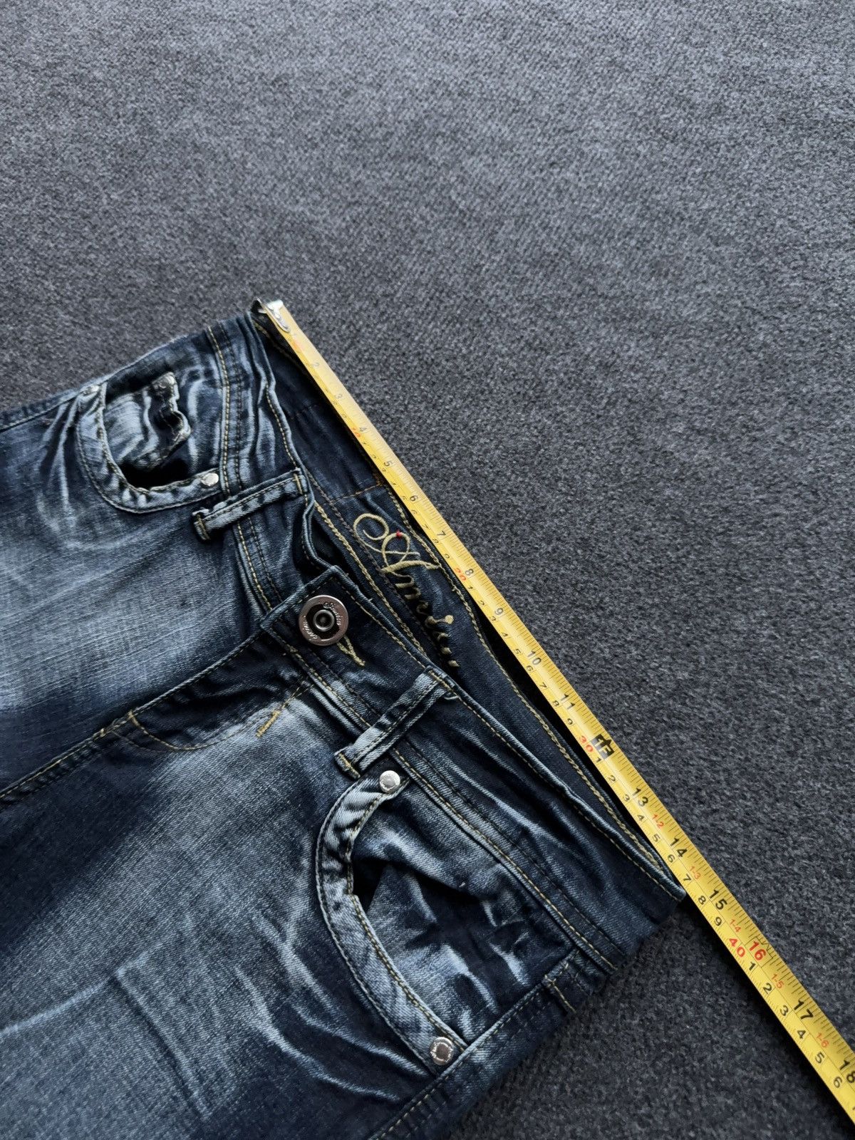 Hysteric Glamour Y2K Japanese LGB Punk Crown Embroidered Flared Denim Jeans Size 29" - 16 Thumbnail